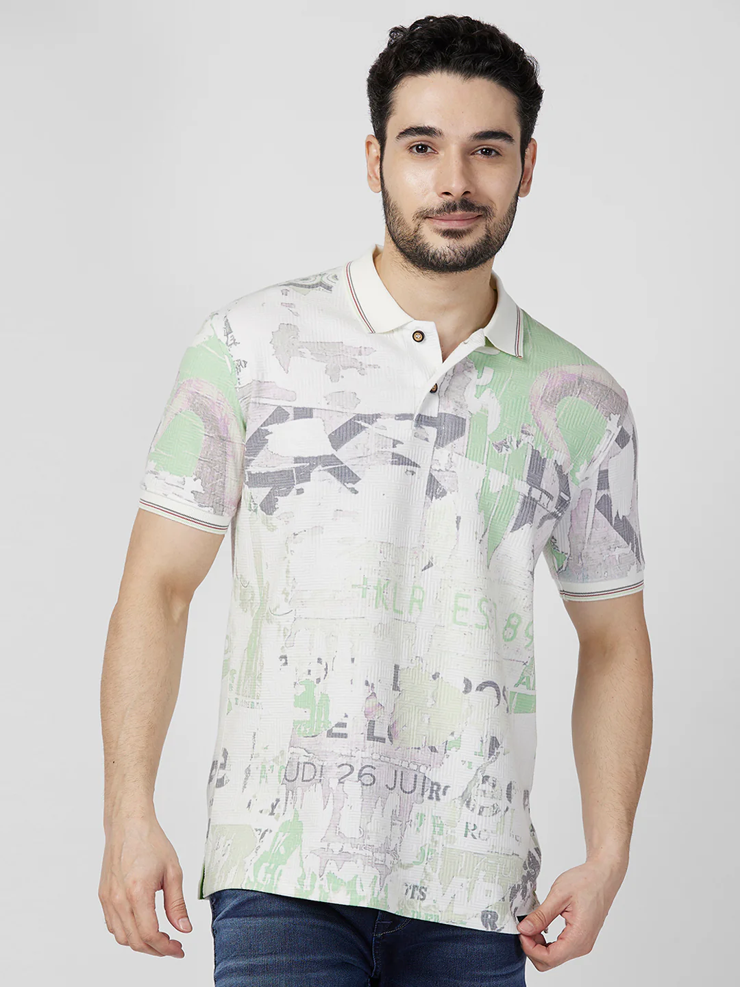 Killer Men Green Printed Slim Fit T-Shirts - Image 3