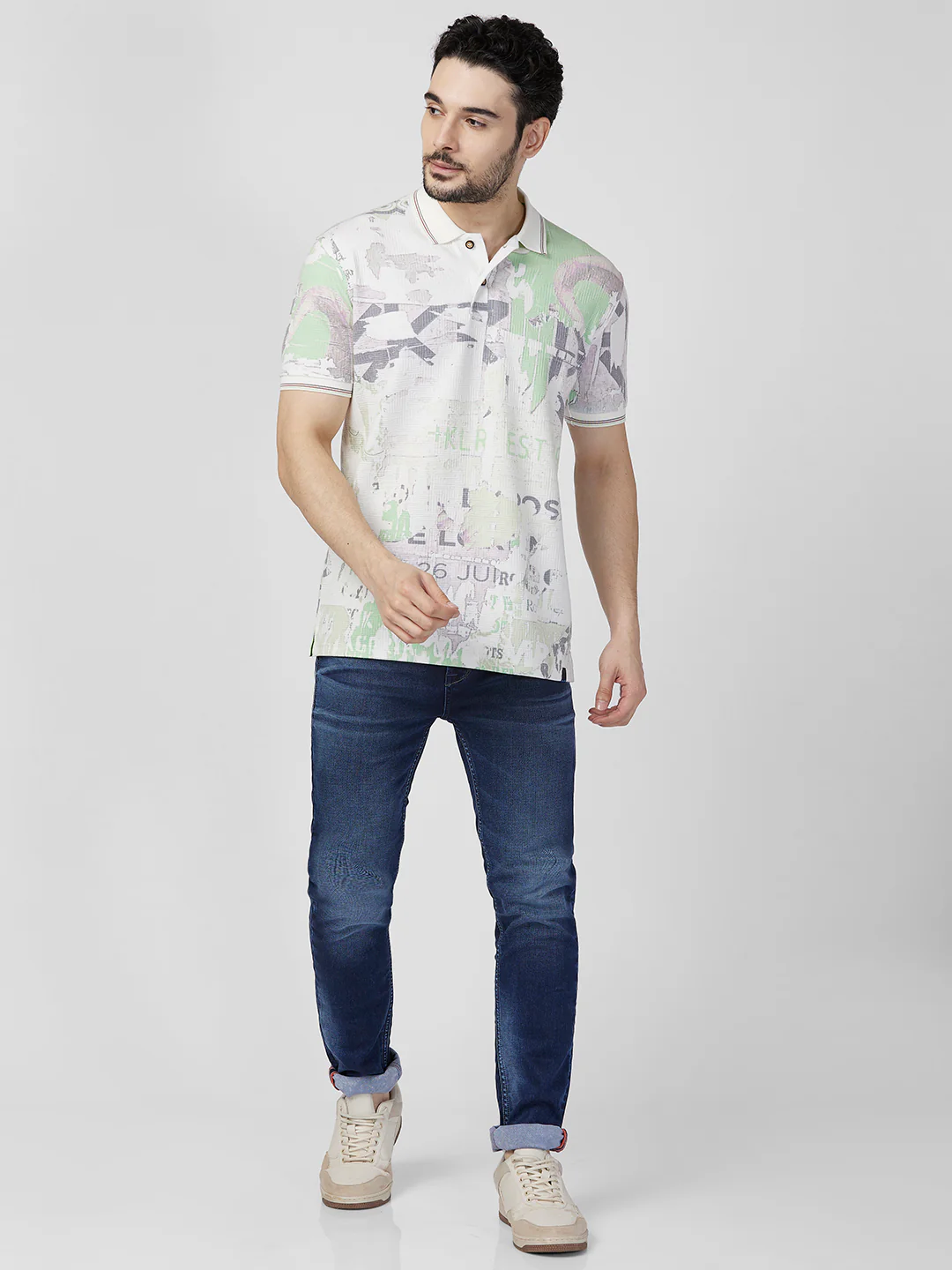 Killer Men Green Printed Slim Fit T-Shirts - Image 4
