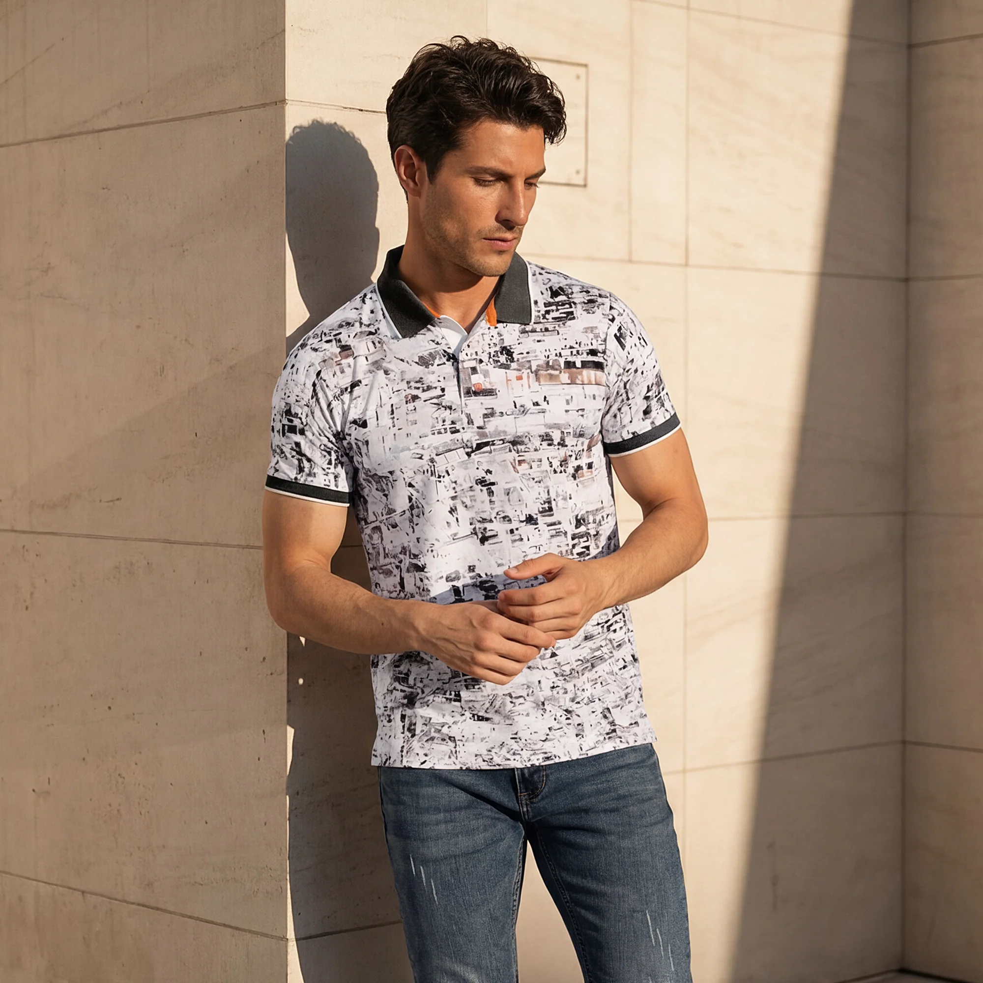 Killer Men Grey Printed Slim Fit T-Shirts - Image 2