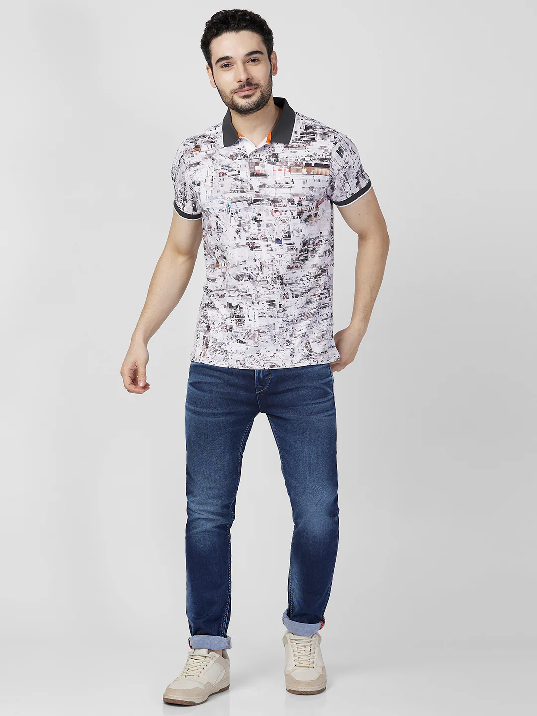 Killer Men Grey Printed Slim Fit T-Shirts - Image 4