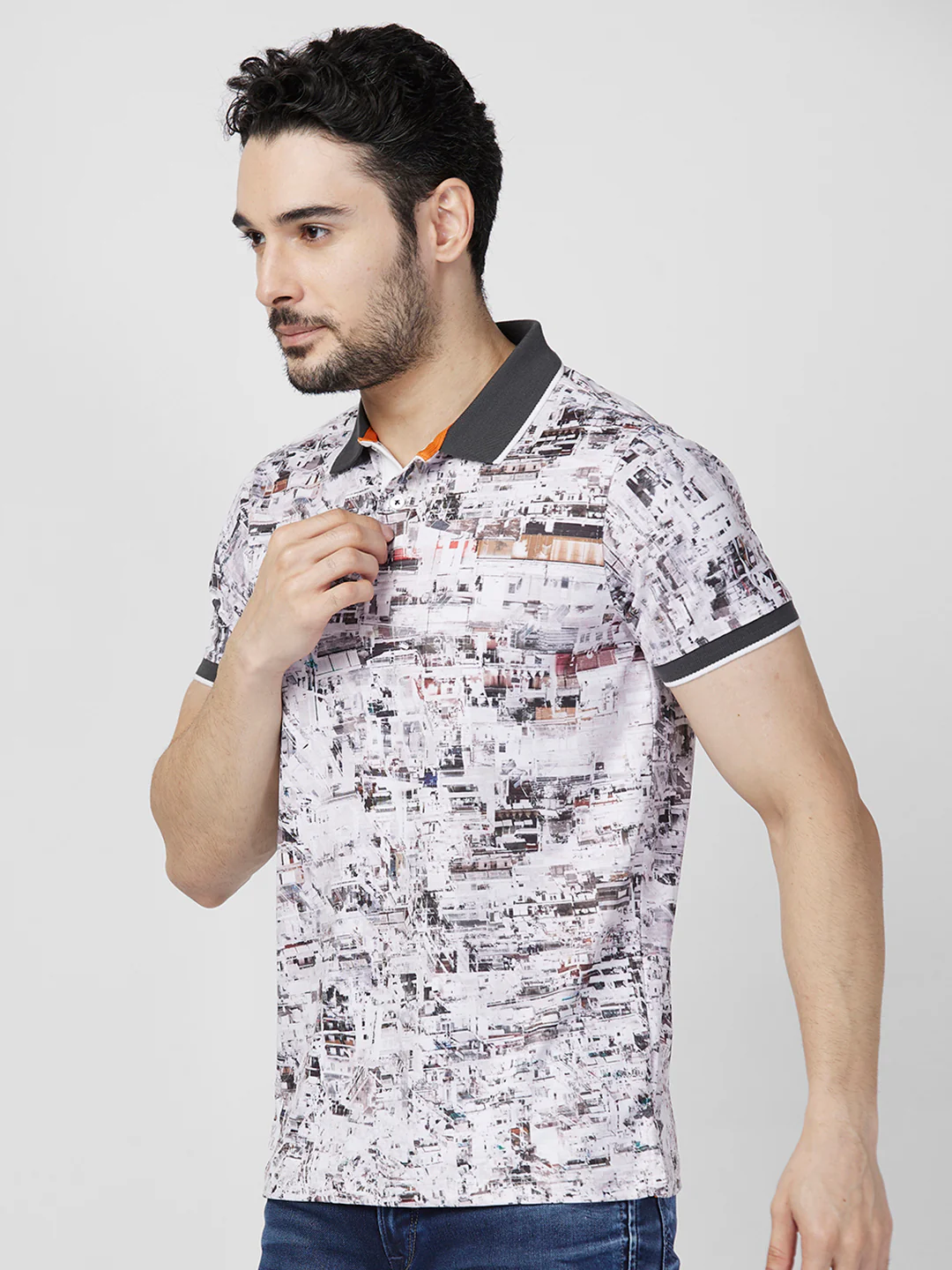 Killer Men Grey Printed Slim Fit T-Shirts - Image 6