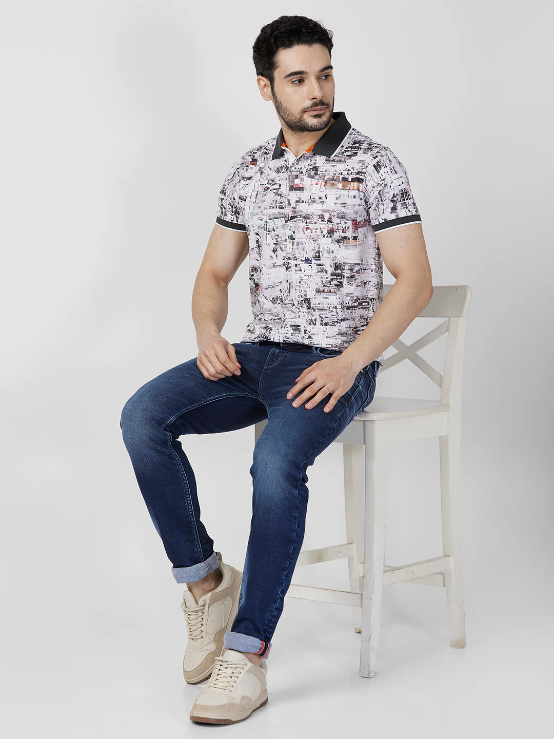 Killer Men Grey Printed Slim Fit T-Shirts - Image 8