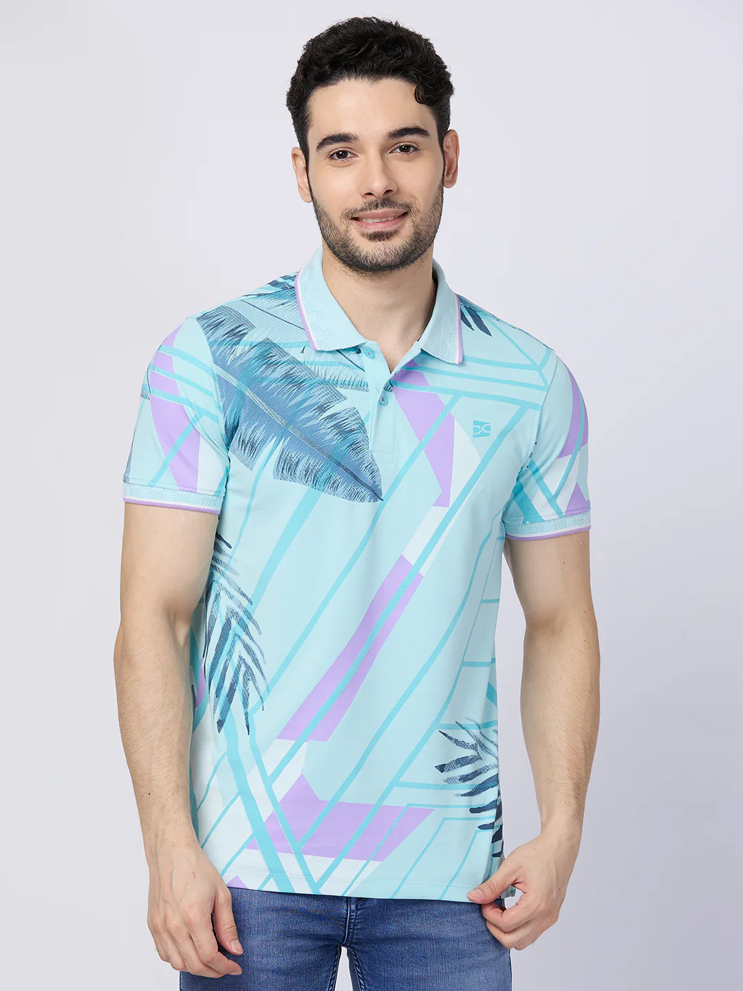 Killer Men Light Blue Printed Slim Fit T-Shirts - Image 3