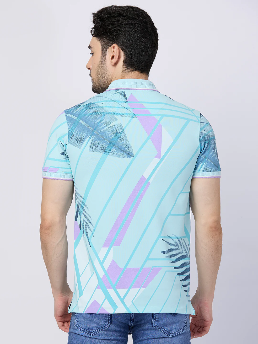 Killer Men Light Blue Printed Slim Fit T-Shirts - Image 5