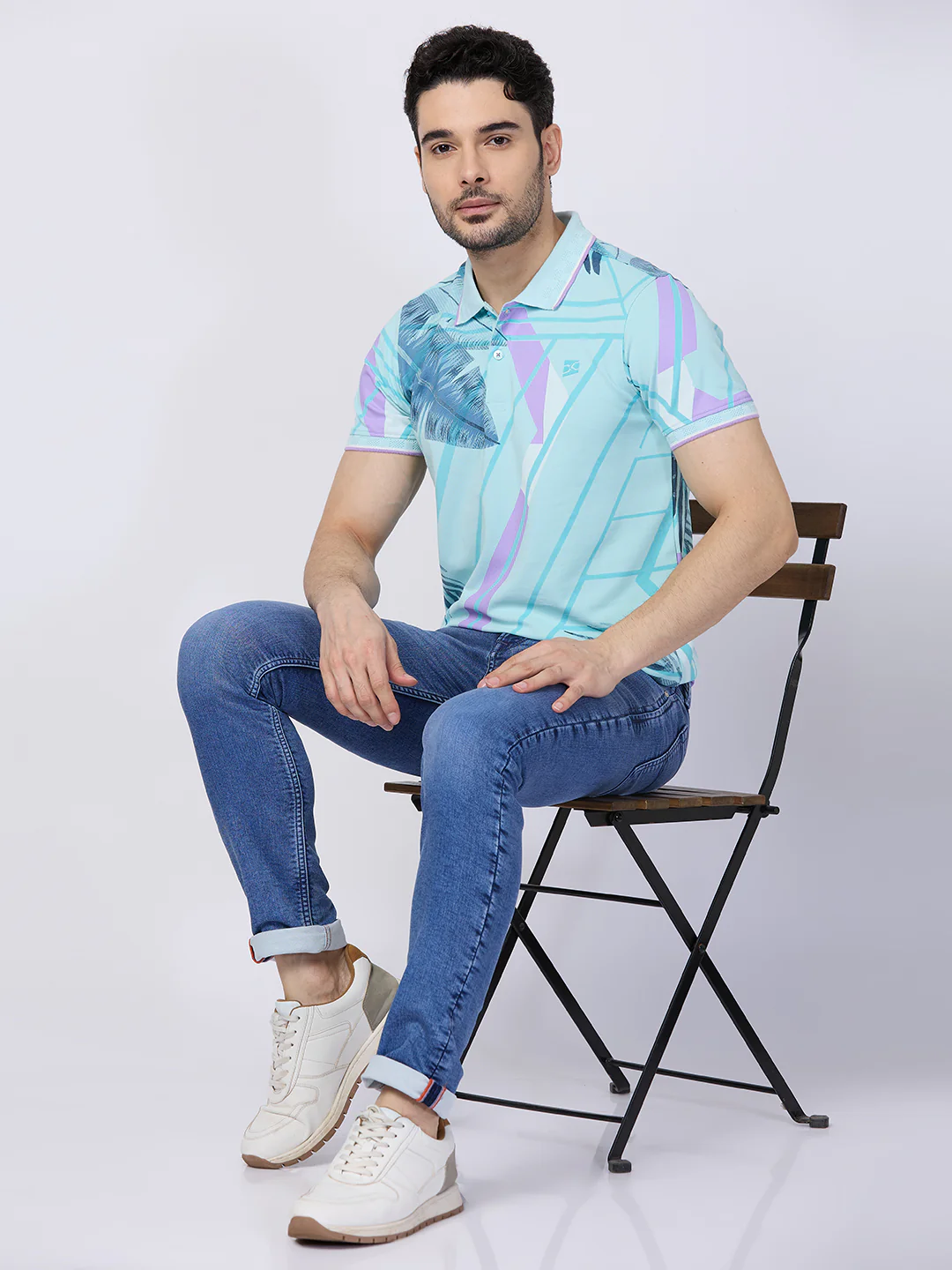 Killer Men Light Blue Printed Slim Fit T-Shirts - Image 8