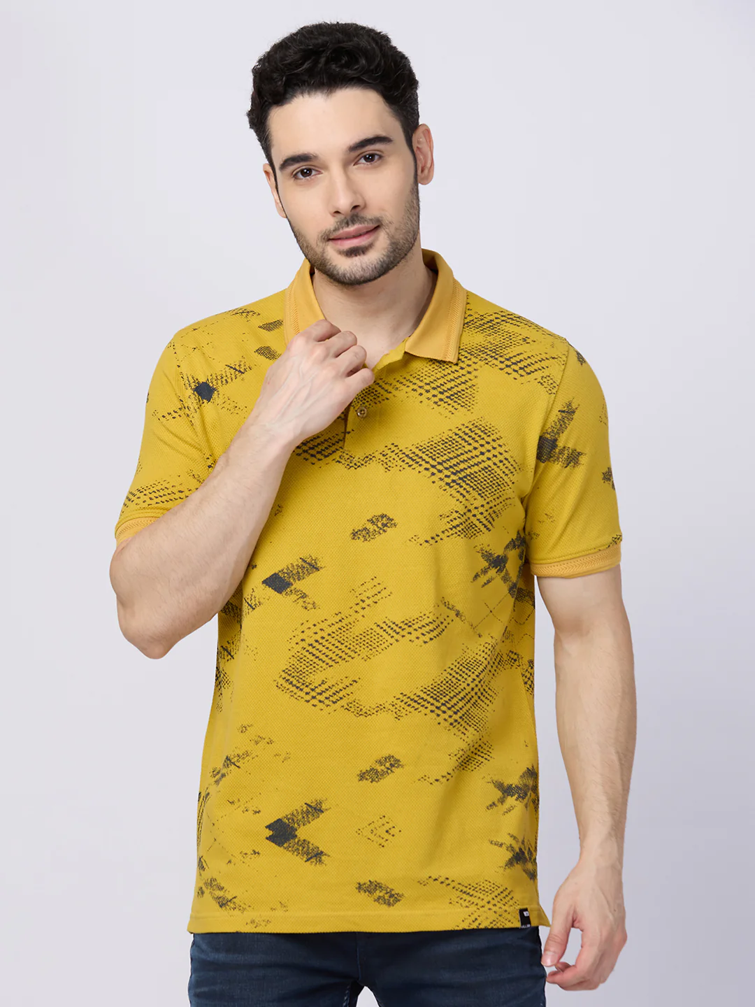 Killer Men Musturd Printed Slim Fit T-Shirts - Image 3