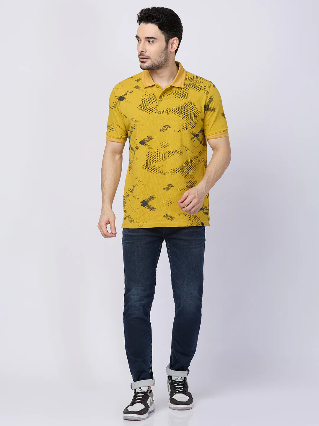 Killer Men Musturd Printed Slim Fit T-Shirts - Image 4