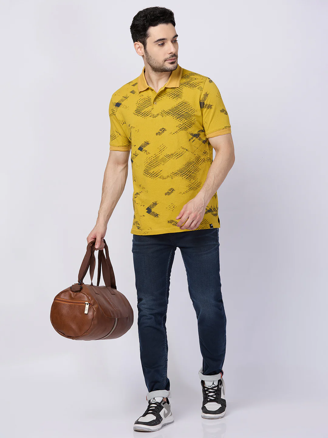 Killer Men Musturd Printed Slim Fit T-Shirts - Image 8