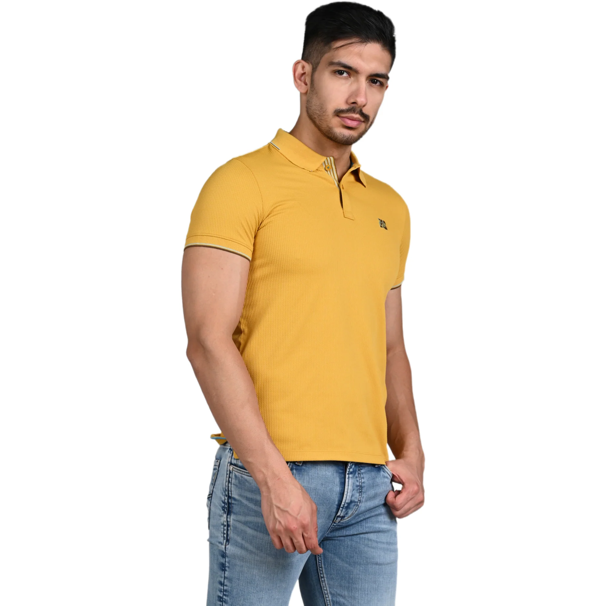 Killer Men Mustard Solid Slim Fit T-Shirt - Image 5