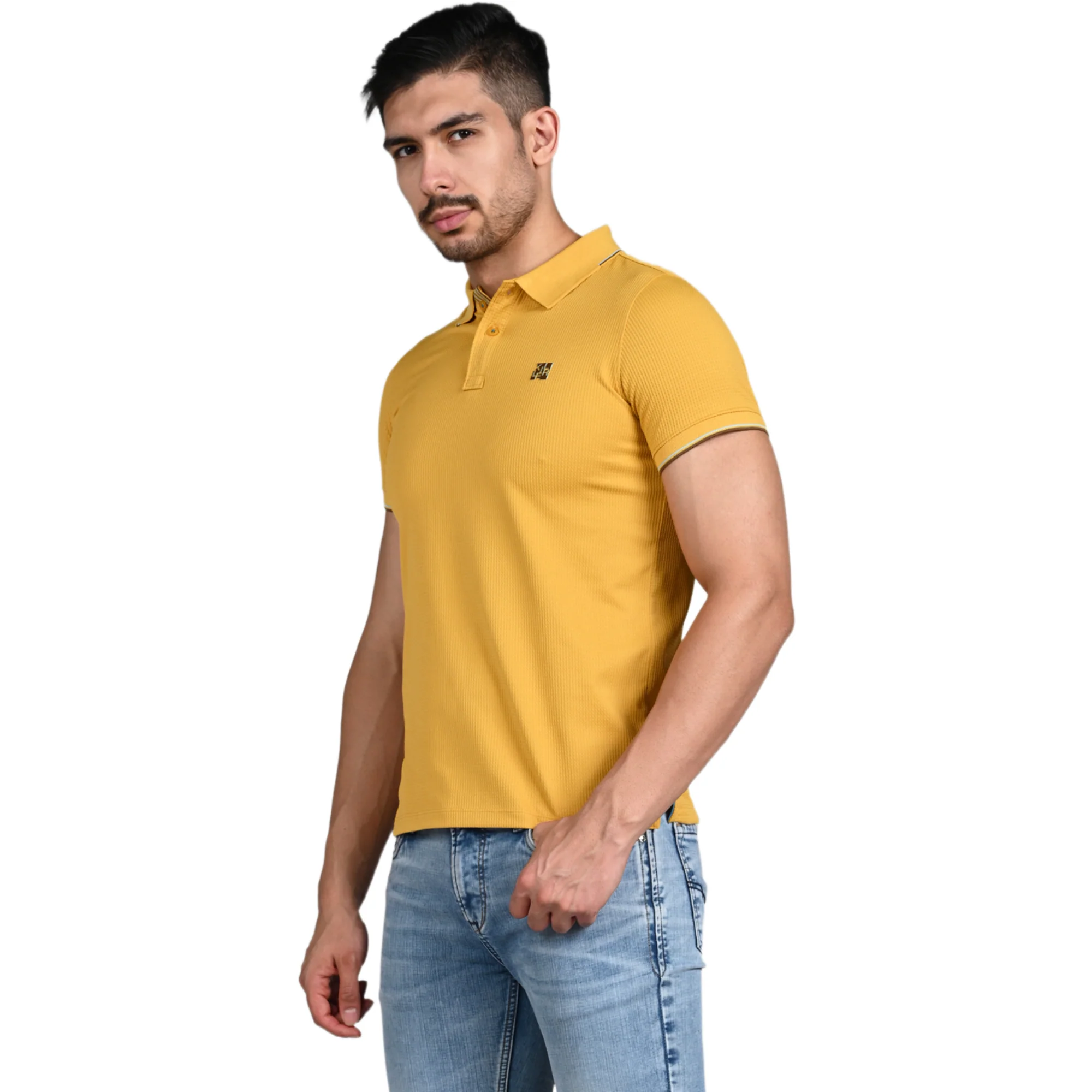 Killer Men Mustard Solid Slim Fit T-Shirt - Image 6