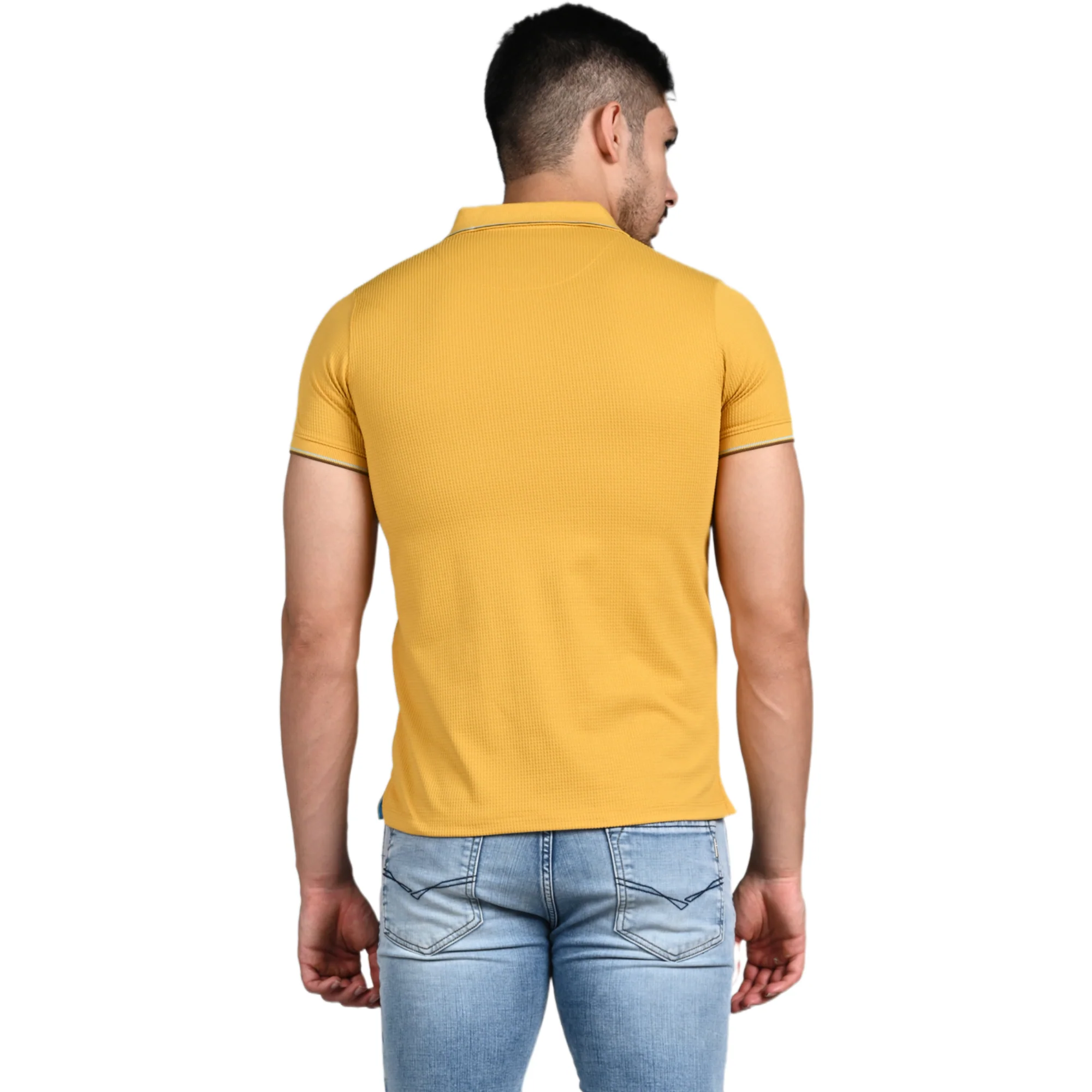 Killer Men Mustard Solid Slim Fit T-Shirt - Image 7