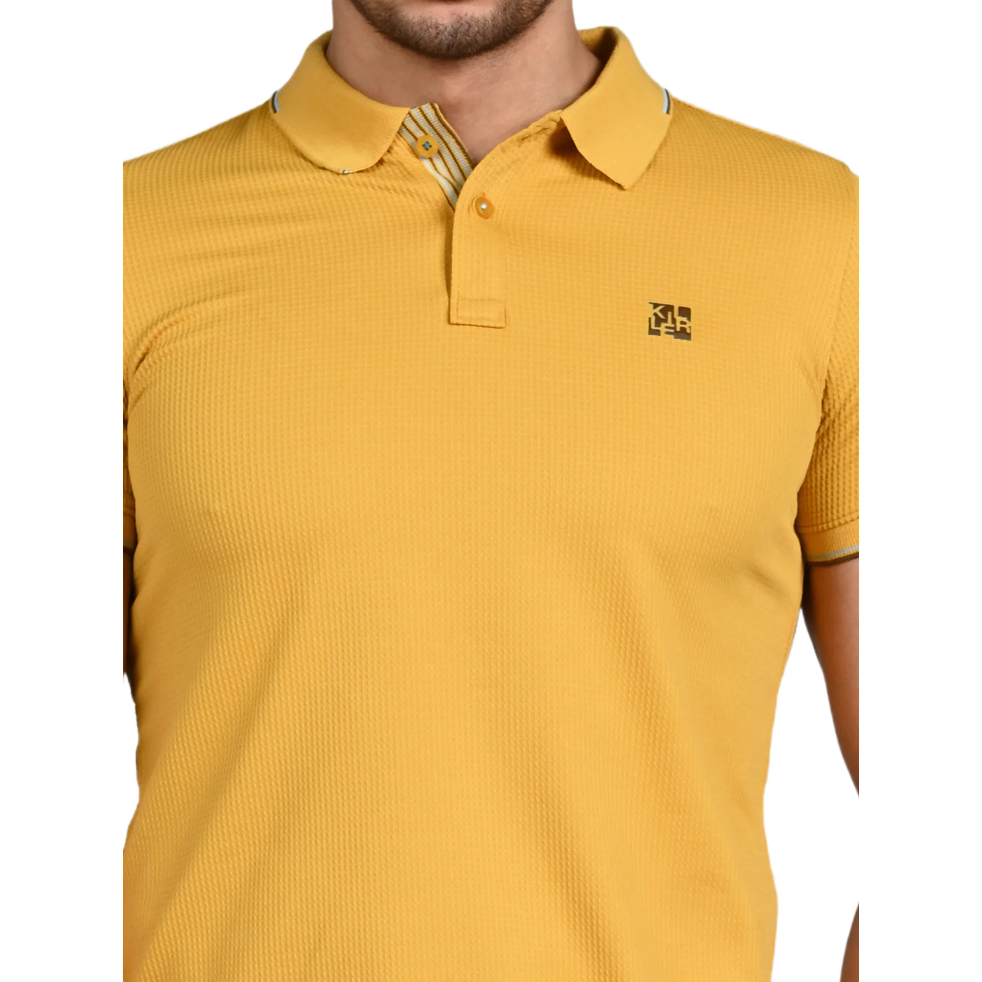 Killer Men Mustard Solid Slim Fit T-Shirt - Image 8
