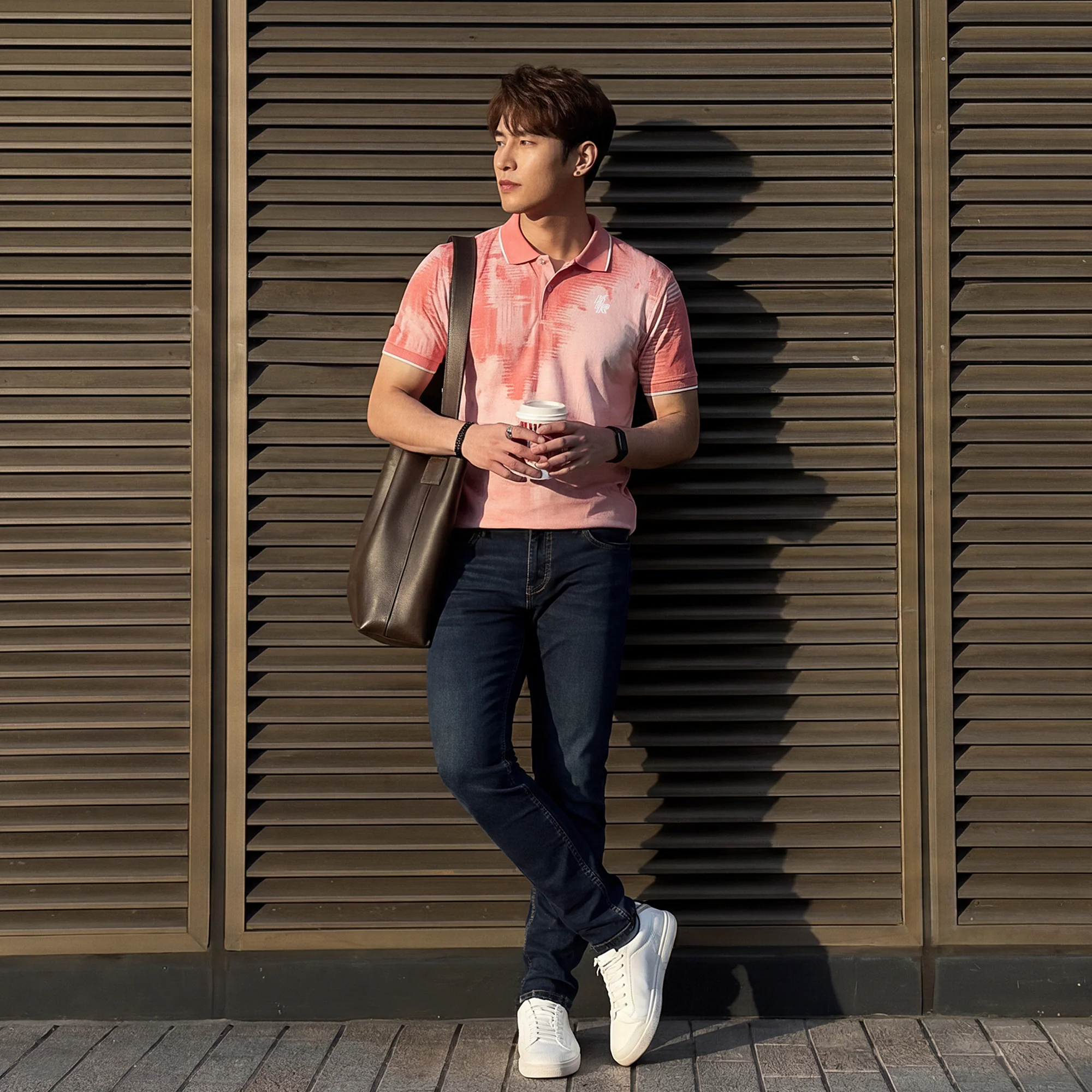 Killer Men Peach Printed Slim Fit T-Shirts