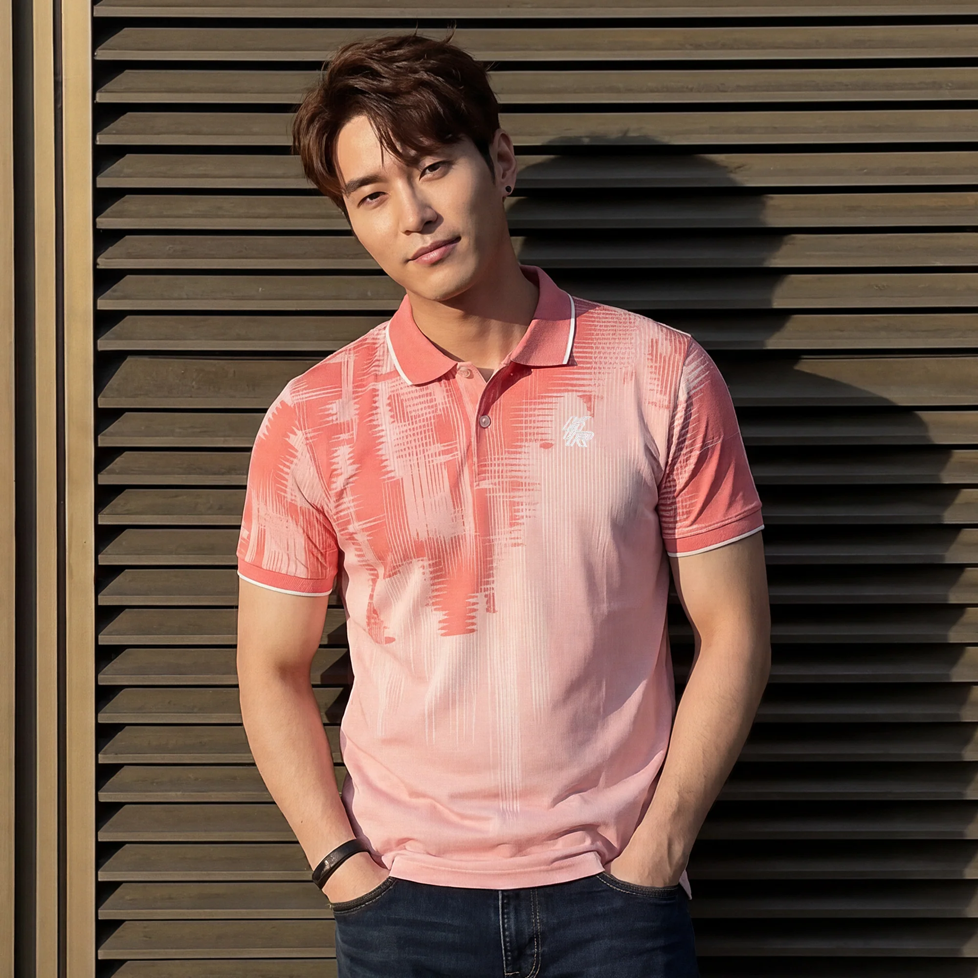 Killer Men Peach Printed Slim Fit T-Shirts - Image 2