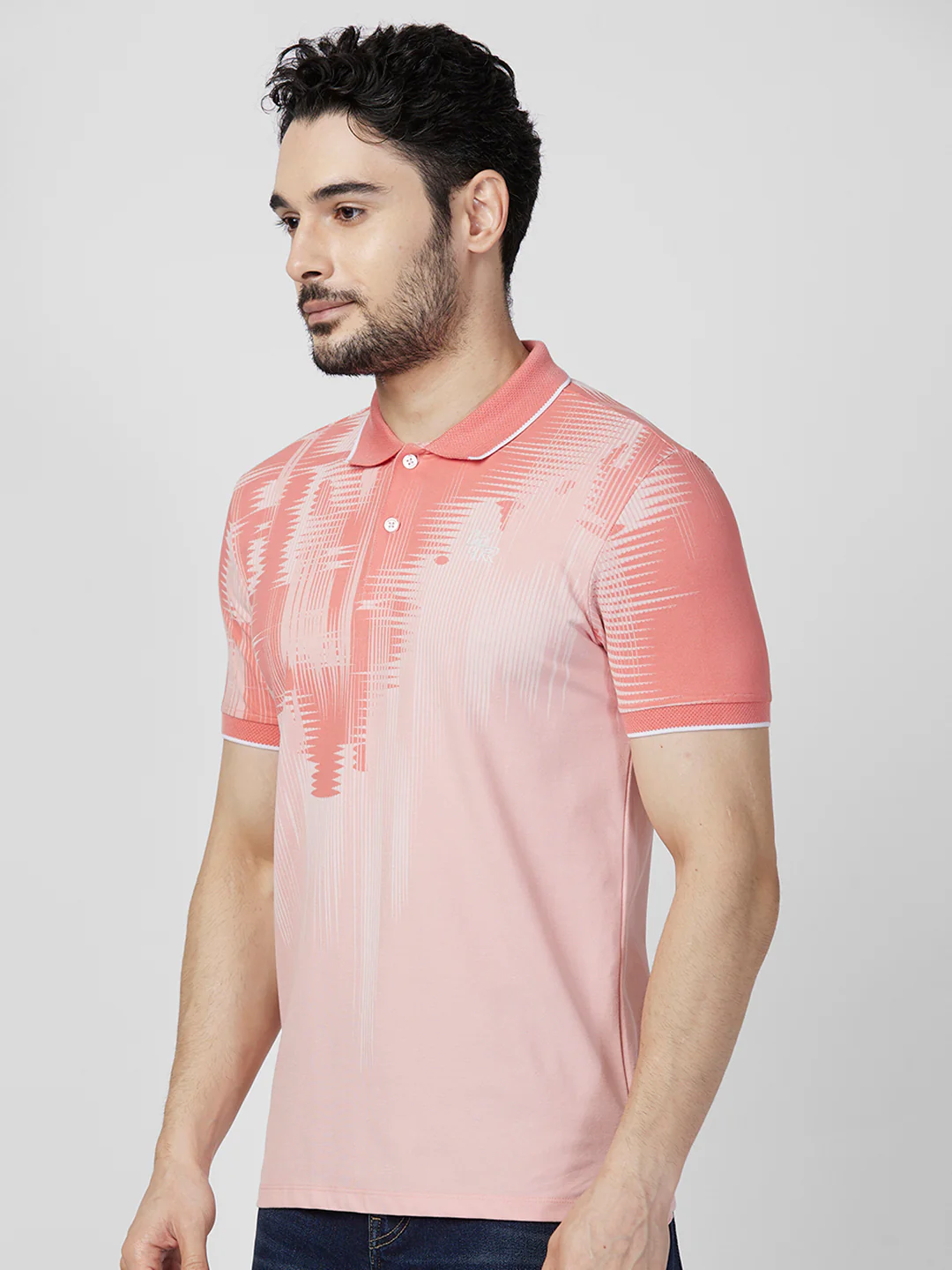 Killer Men Peach Printed Slim Fit T-Shirts - Image 6