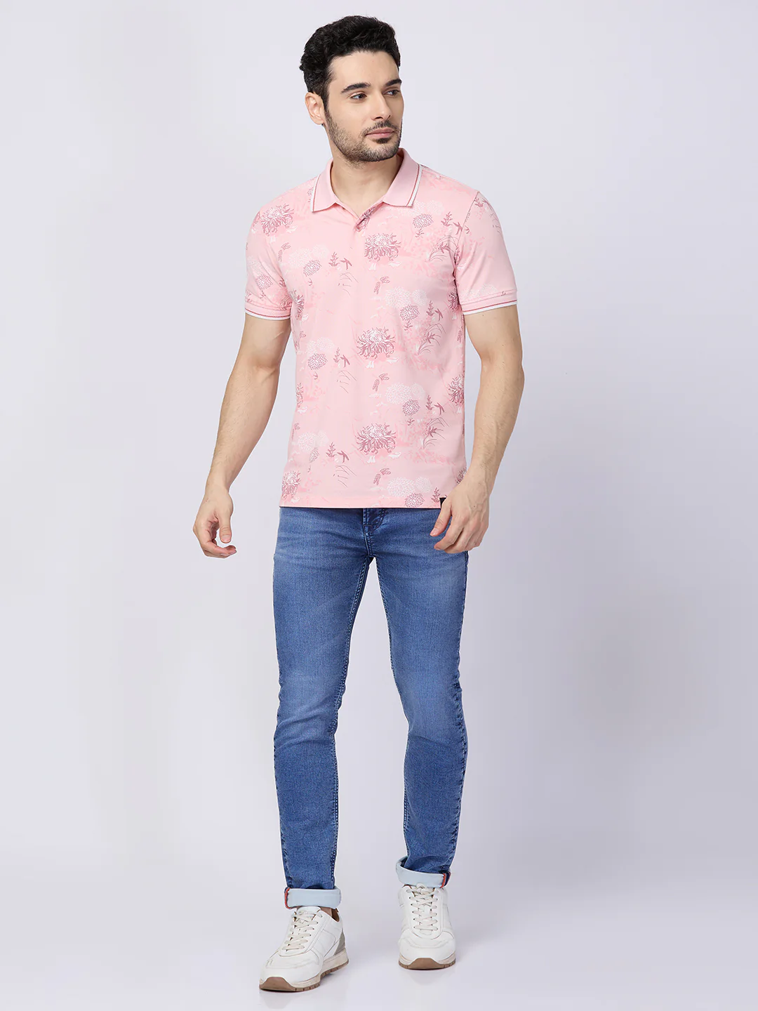 Killer Men Pink Printed Slim Fit T-Shirts - Image 4