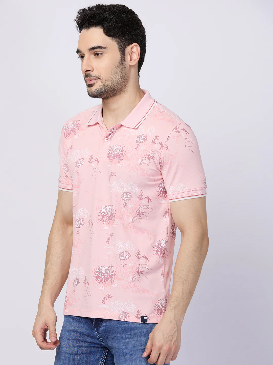 Killer Men Pink Printed Slim Fit T-Shirts - Image 6