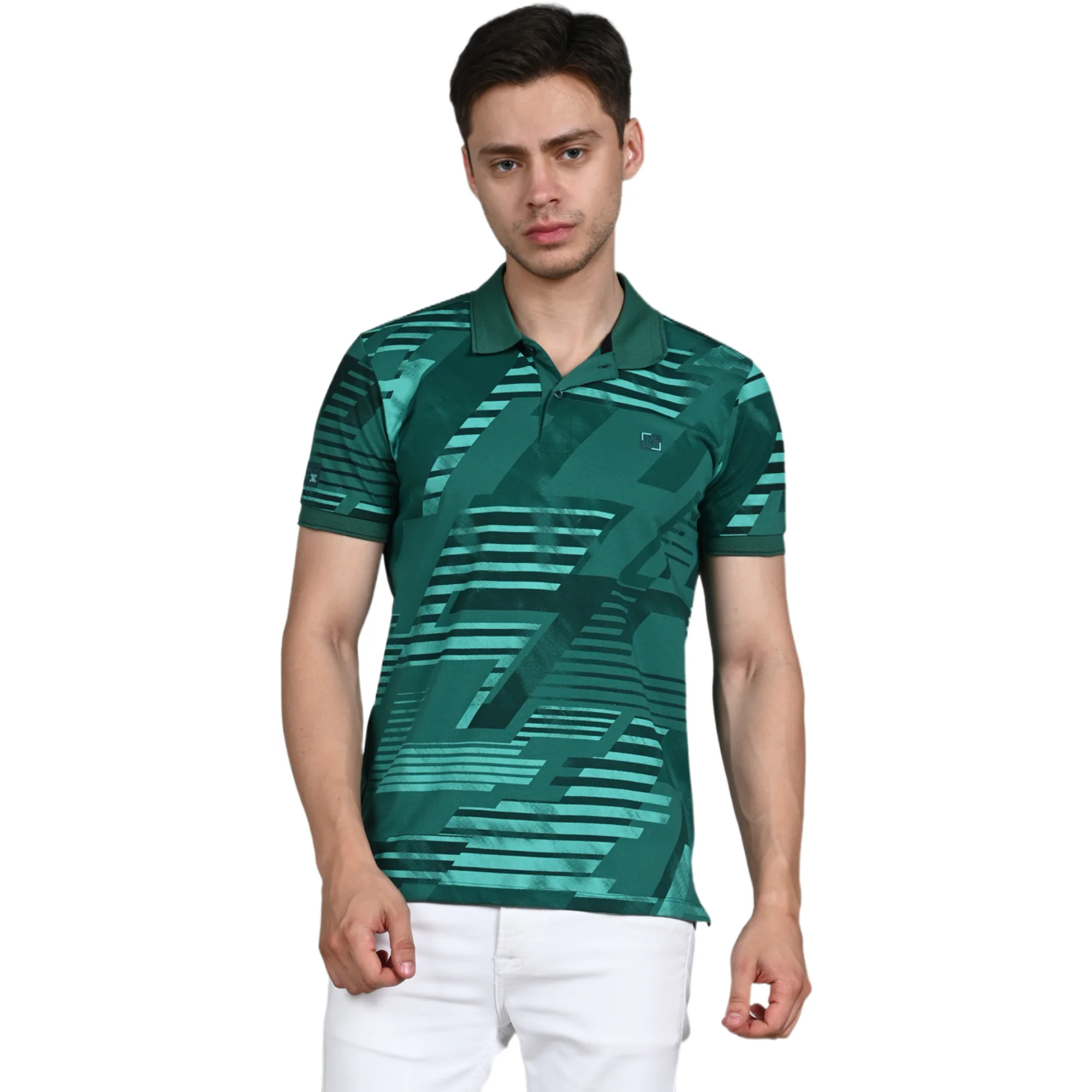 Killer Men Green Printed Slim Fit T-Shirt - Image 4