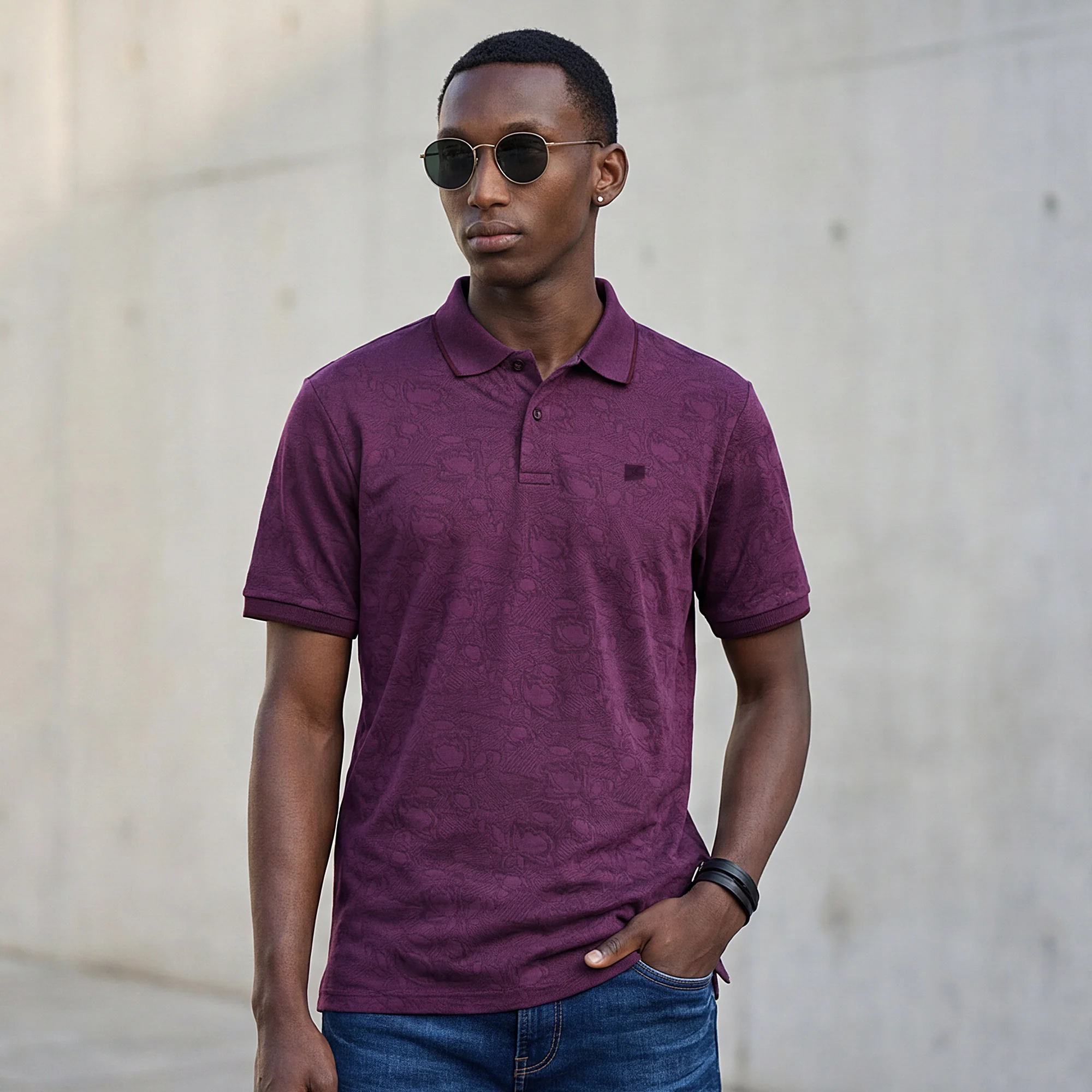 Killer Men Purple Printed Slim Fit T-Shirt - Image 2