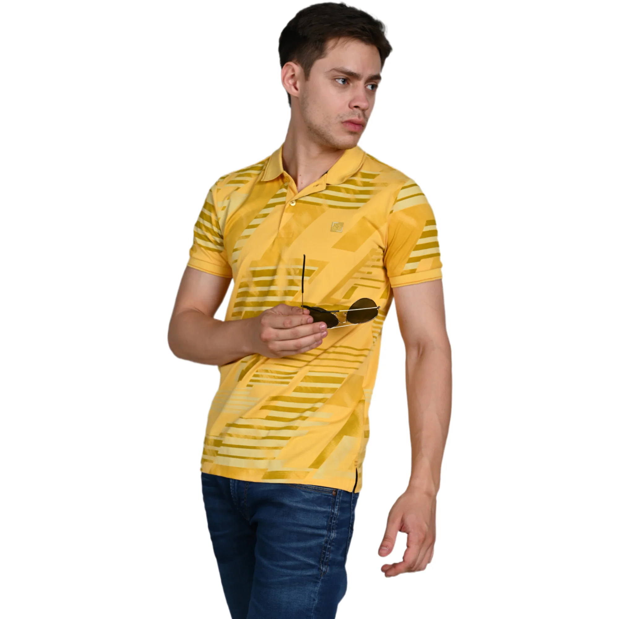 Killer Men Yellow Printed Slim Fit T-Shirt - Image 6