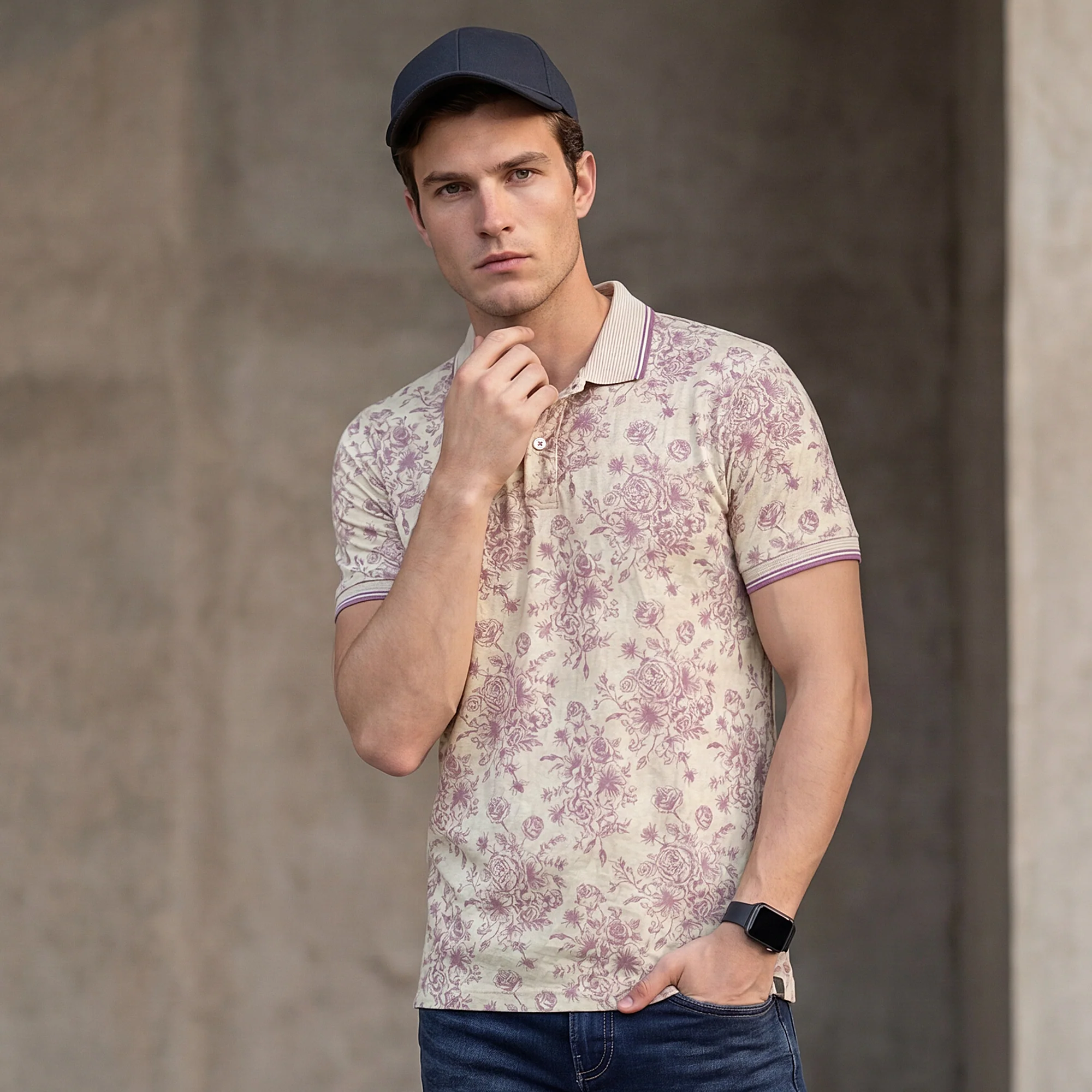 Killer Men Purple Printed Slim Fit T-Shirts - Image 2