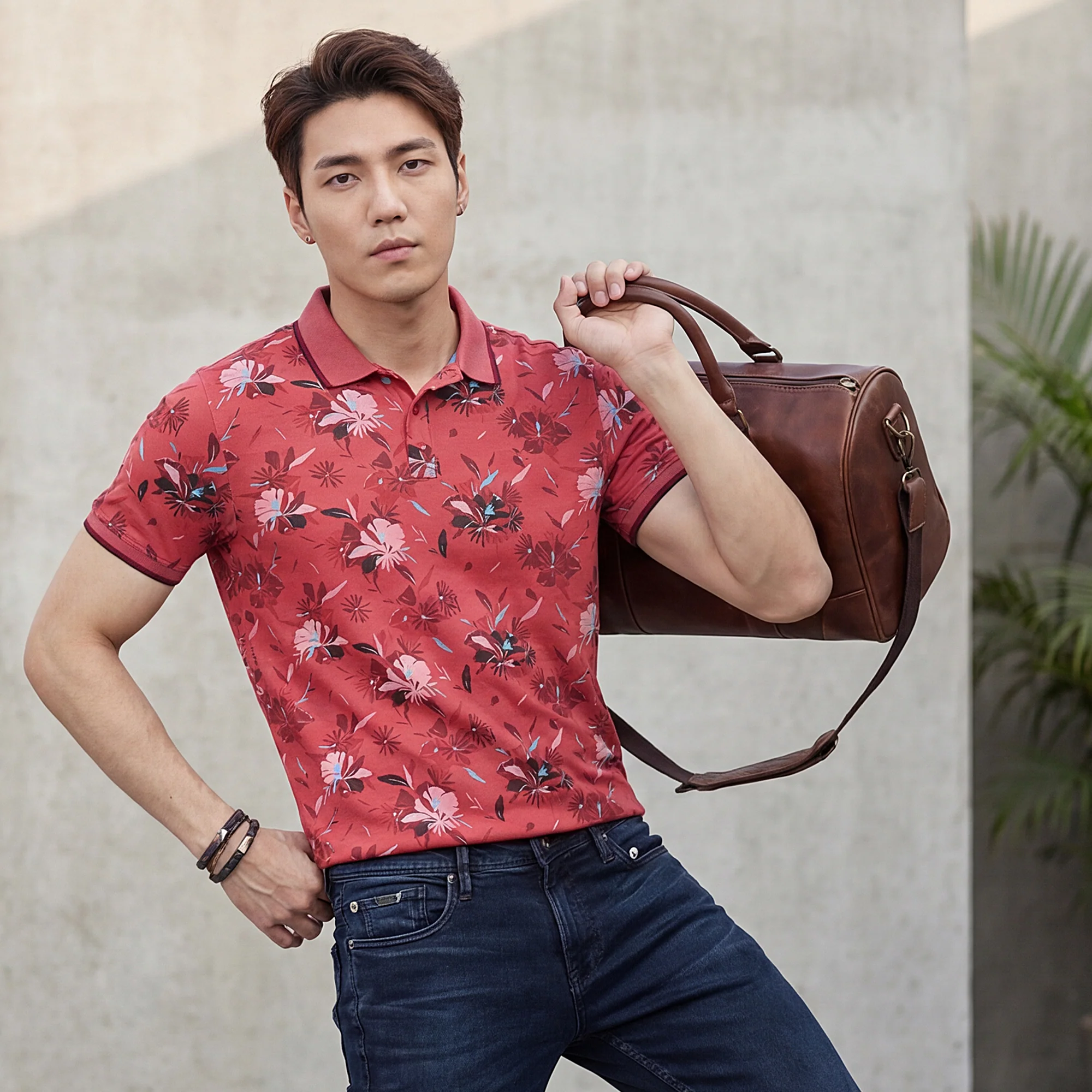 Killer Men Red Printed Slim Fit T-Shirts - Image 2