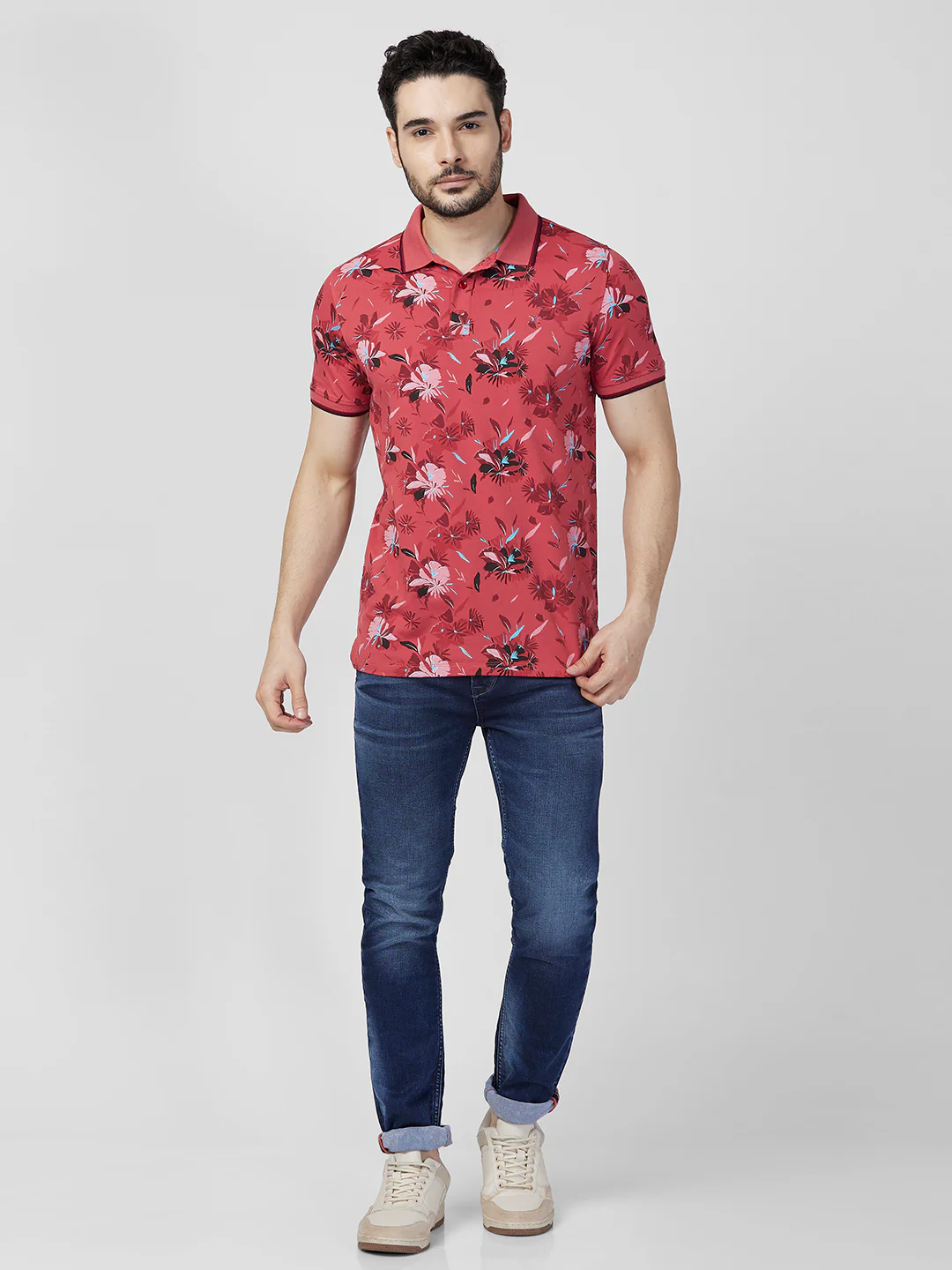 Killer Men Red Printed Slim Fit T-Shirts - Image 4