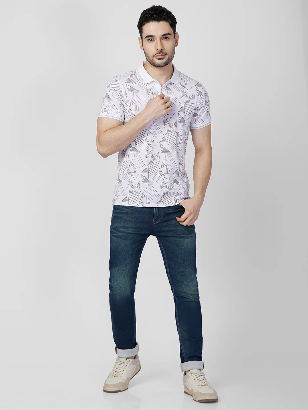 Killer Men White Printed Slim Fit T-Shirts - Image 4