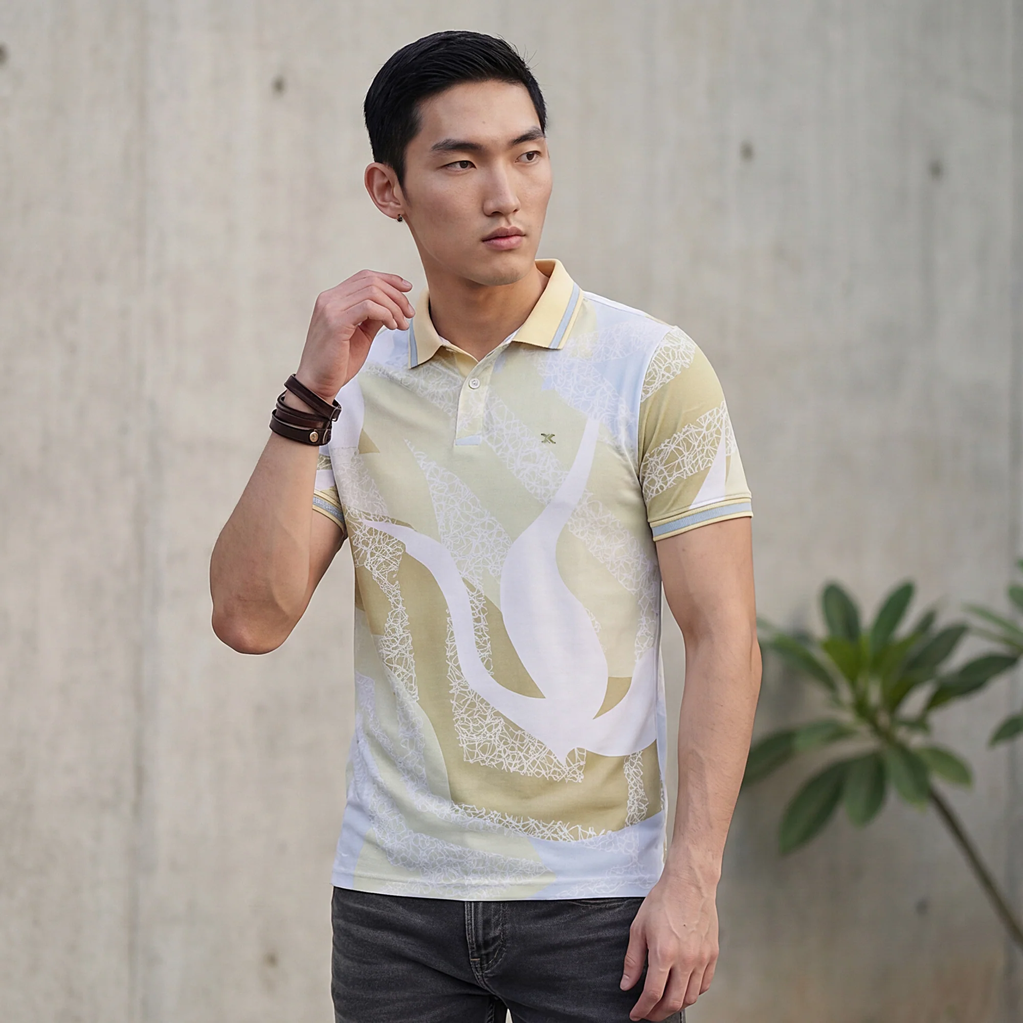 Killer Men Yellow Printed Slim Fit T-Shirts - Image 2