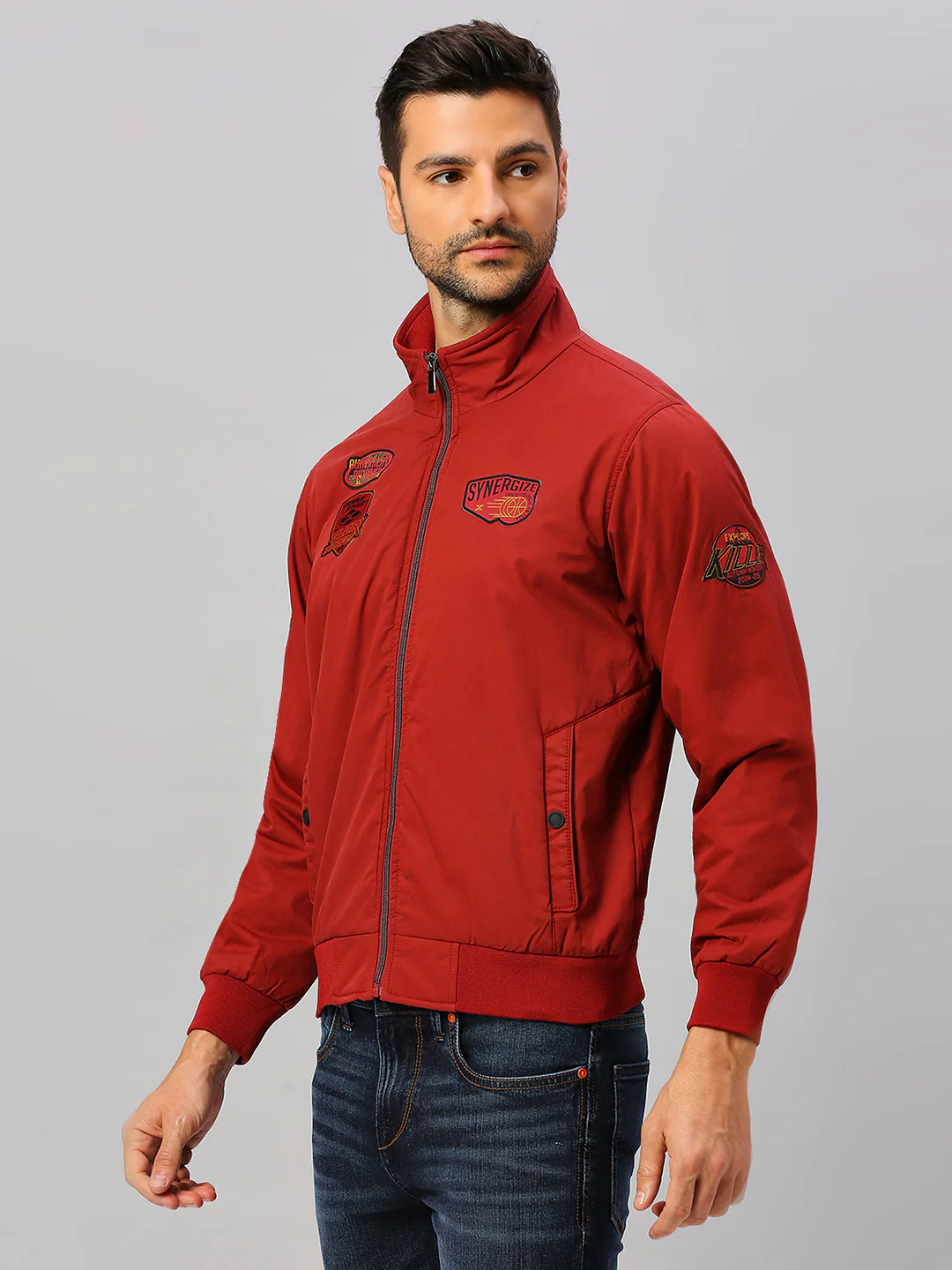 Killer Men Red Polo Neck Jackets - Image 5