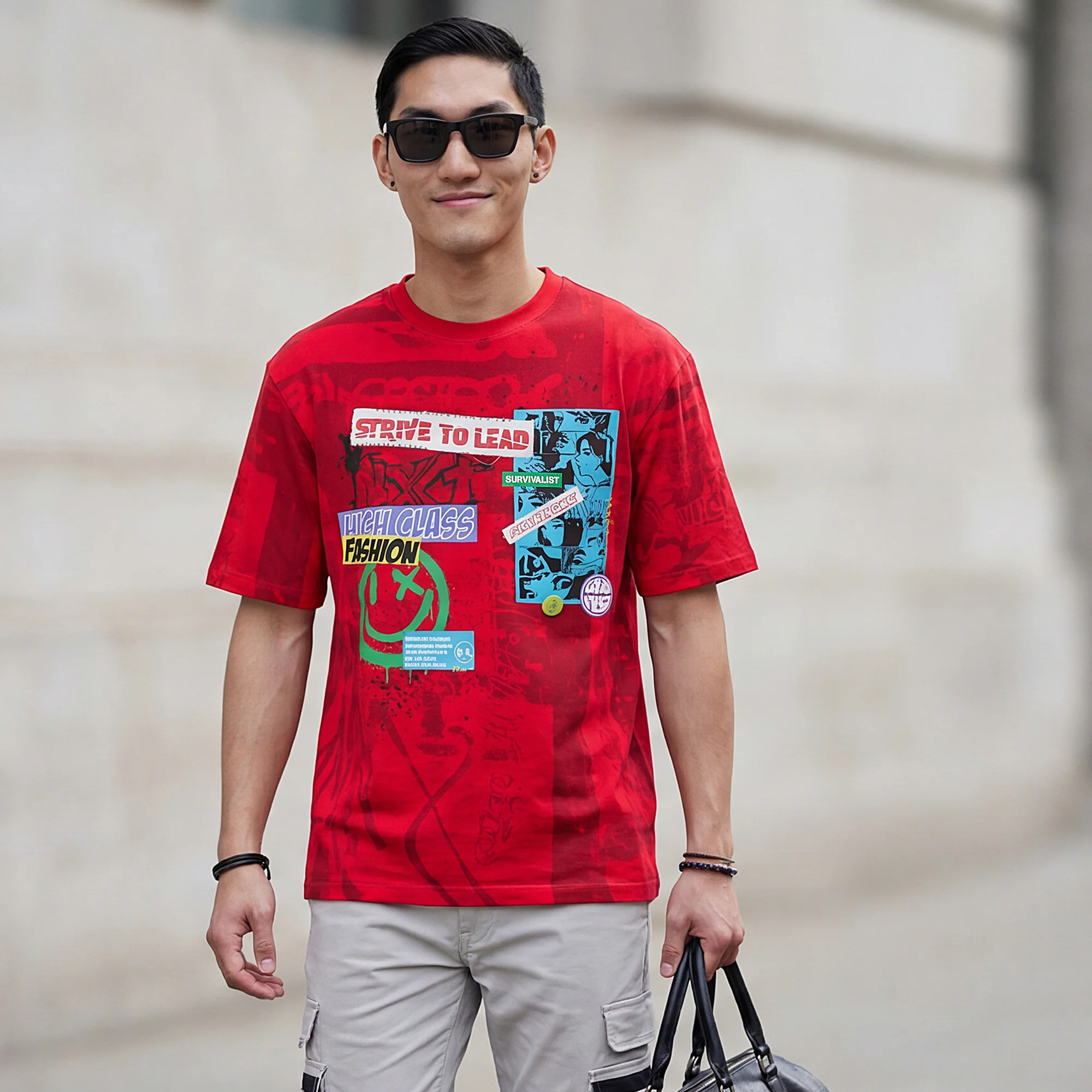 Killer Men Red Printed Round Neck T-Shirts - Image 2