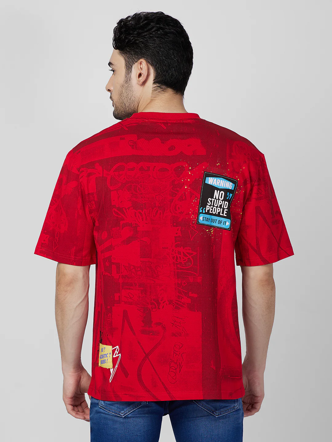 Killer Men Red Printed Round Neck T-Shirts - Image 5