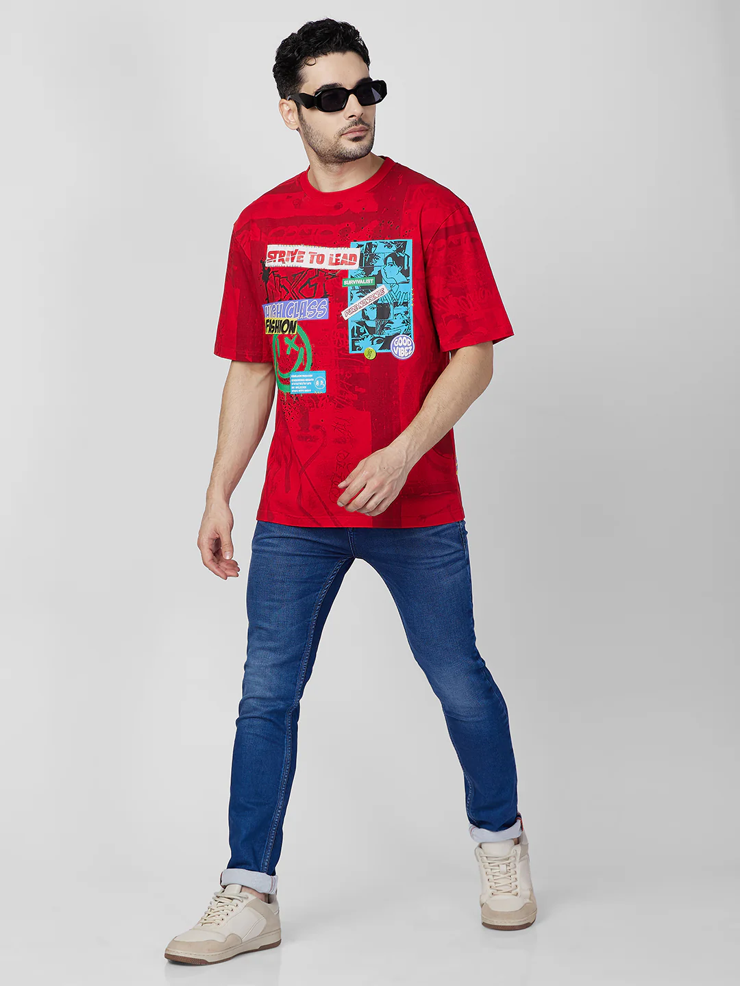 Killer Men Red Printed Round Neck T-Shirts - Image 8