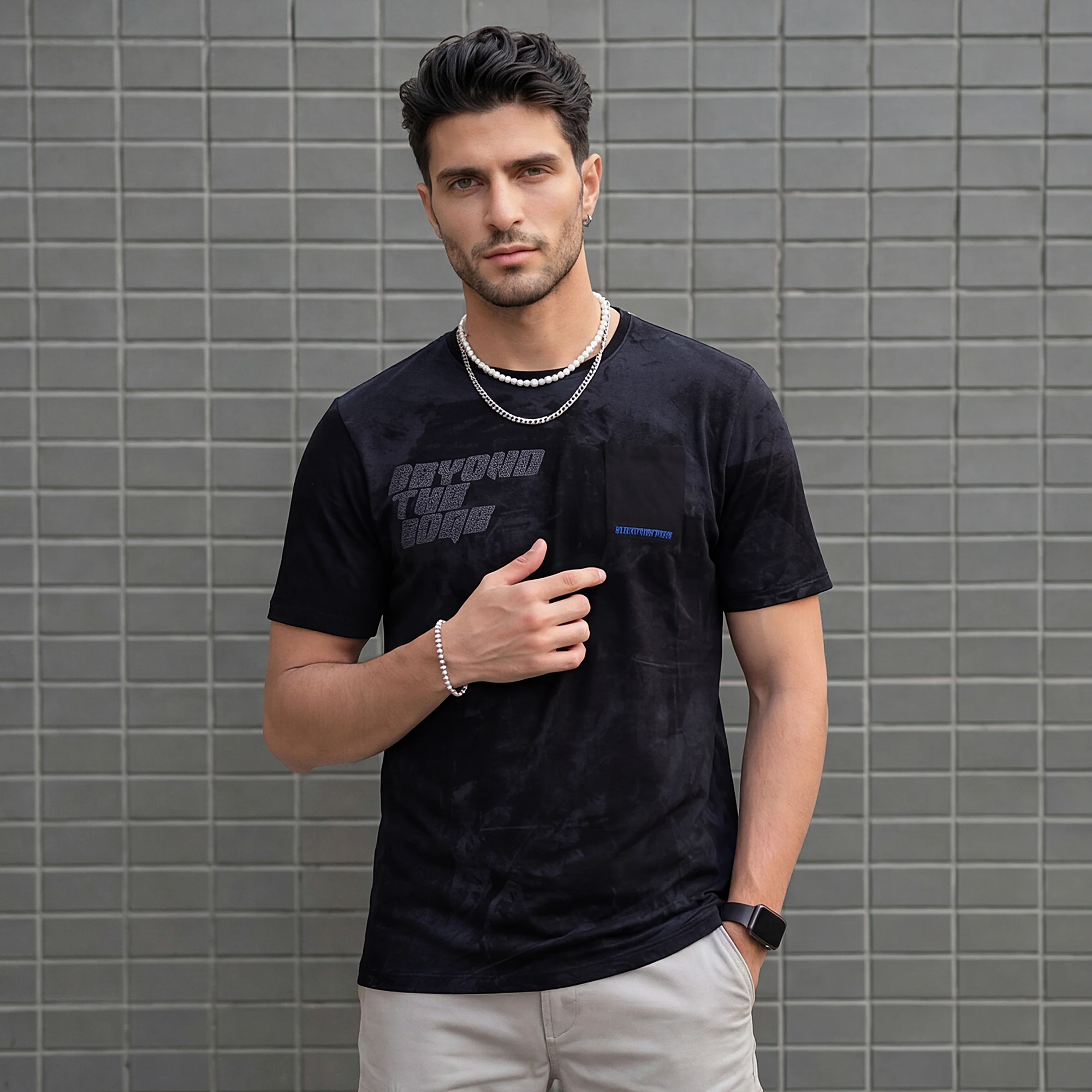Killer Men Black Printed Slim Fit T-Shirt - Image 2