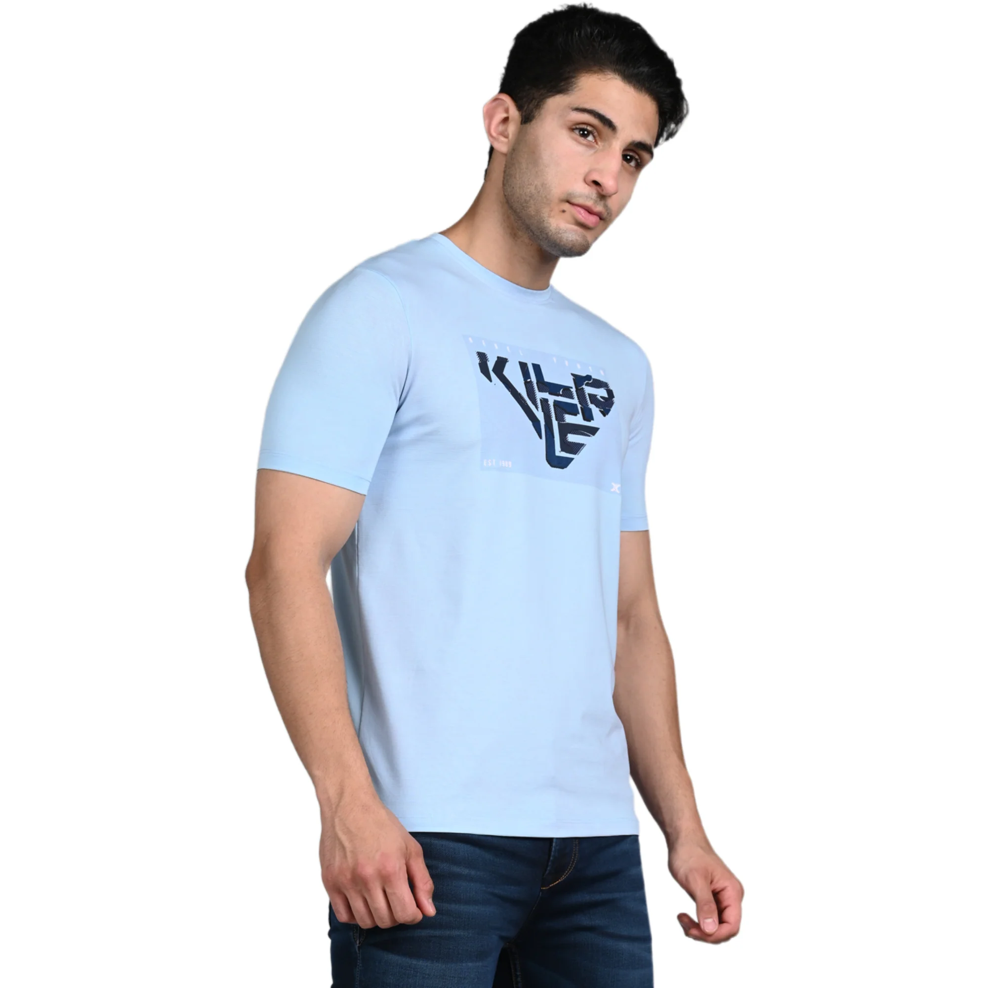 Killer Men Light Blue Printed Slim Fit T-Shirt - Image 5