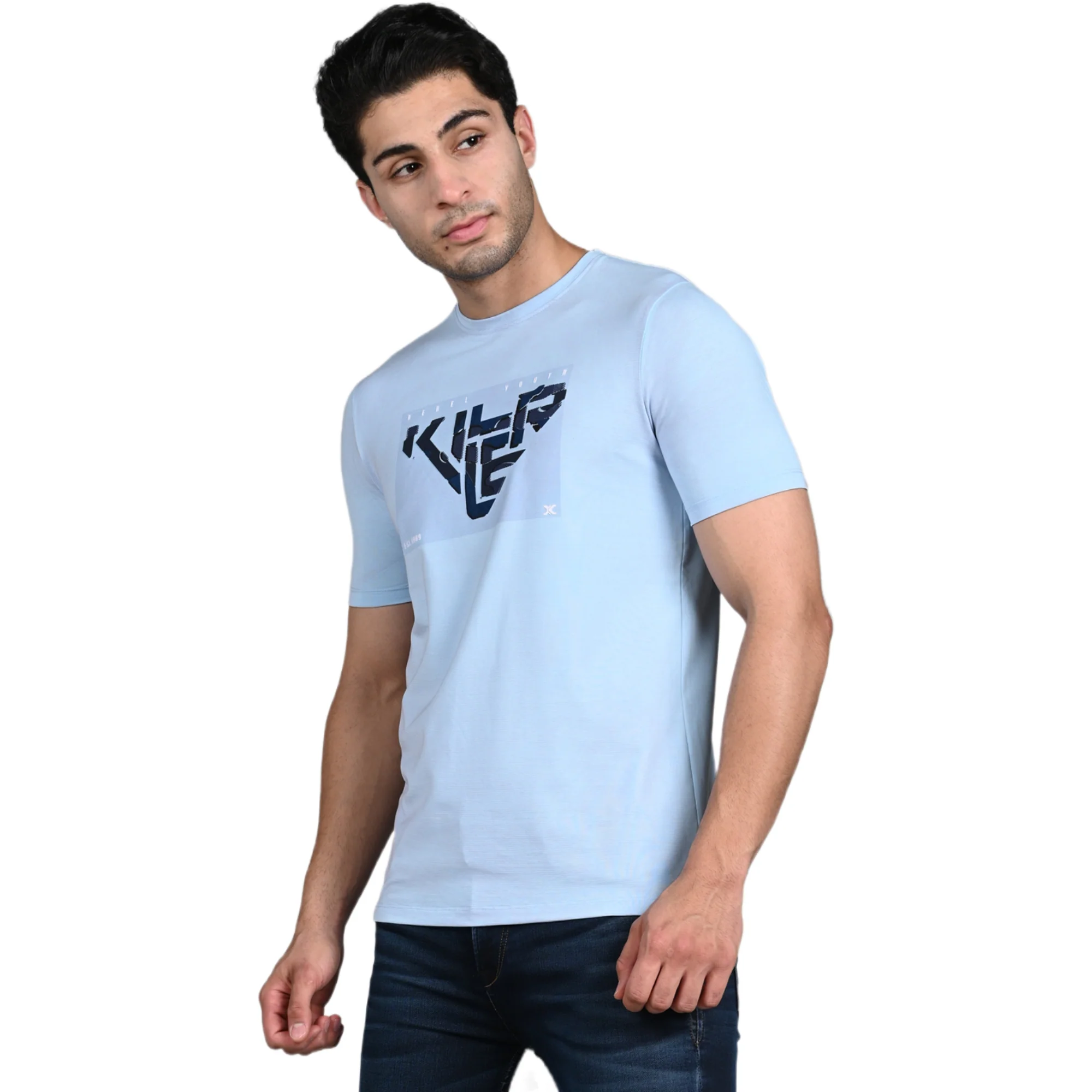 Killer Men Light Blue Printed Slim Fit T-Shirt - Image 6