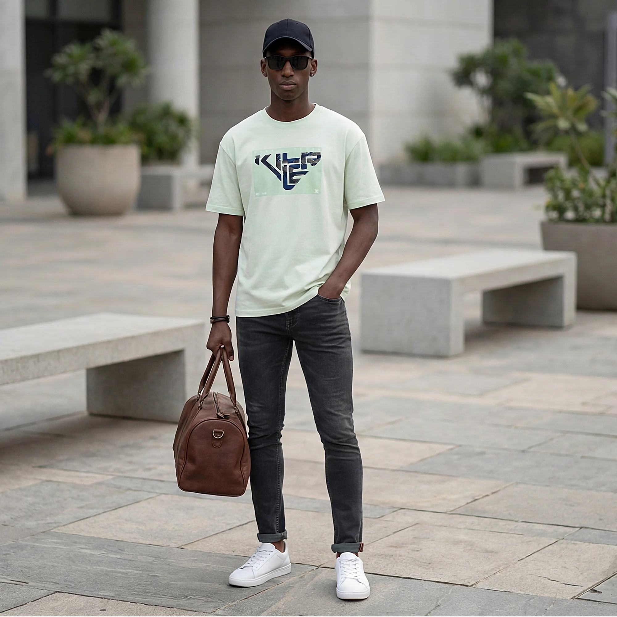 Killer Men Mint Green Printed Slim Fit T-Shirt