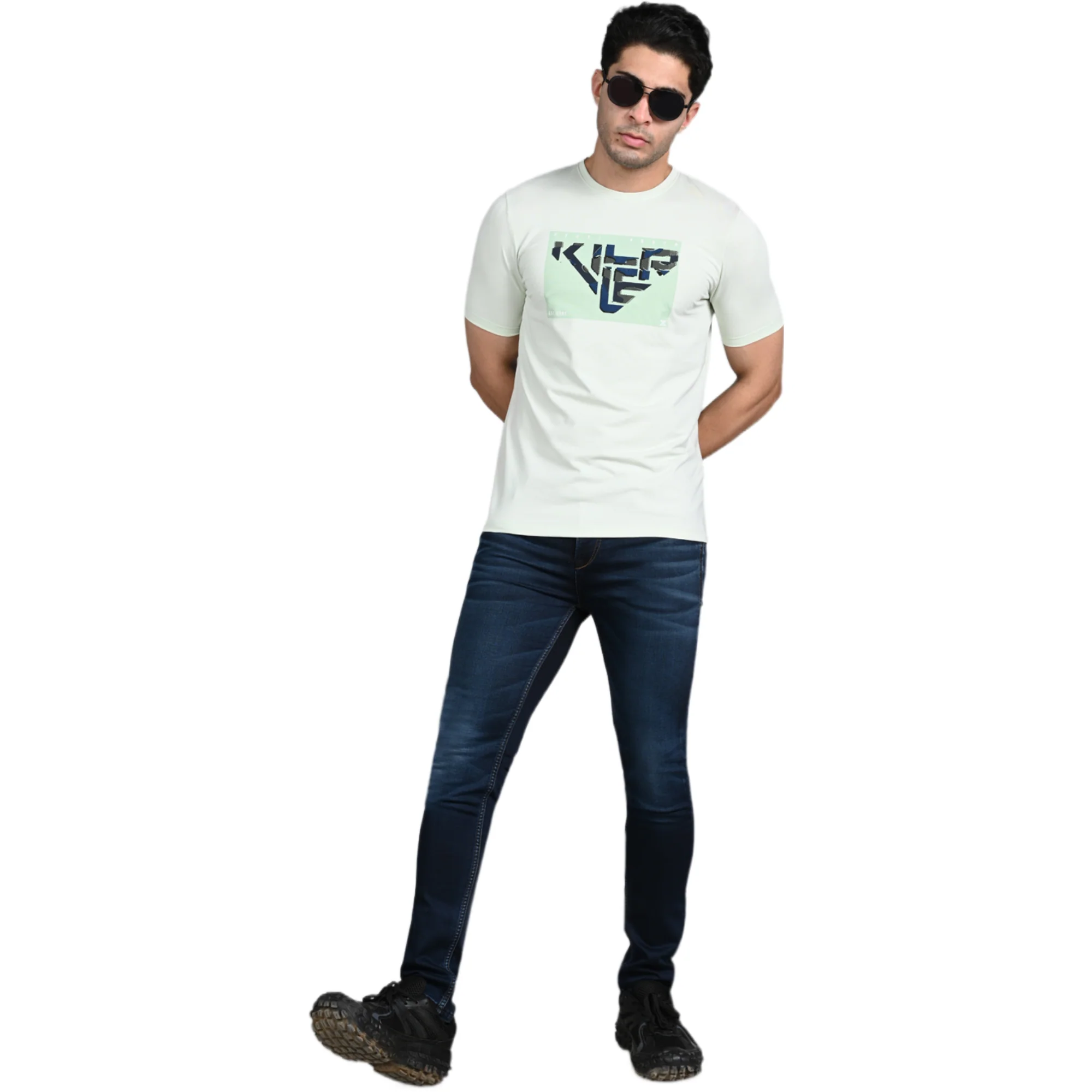 Killer Men Mint Green Printed Slim Fit T-Shirt - Image 3