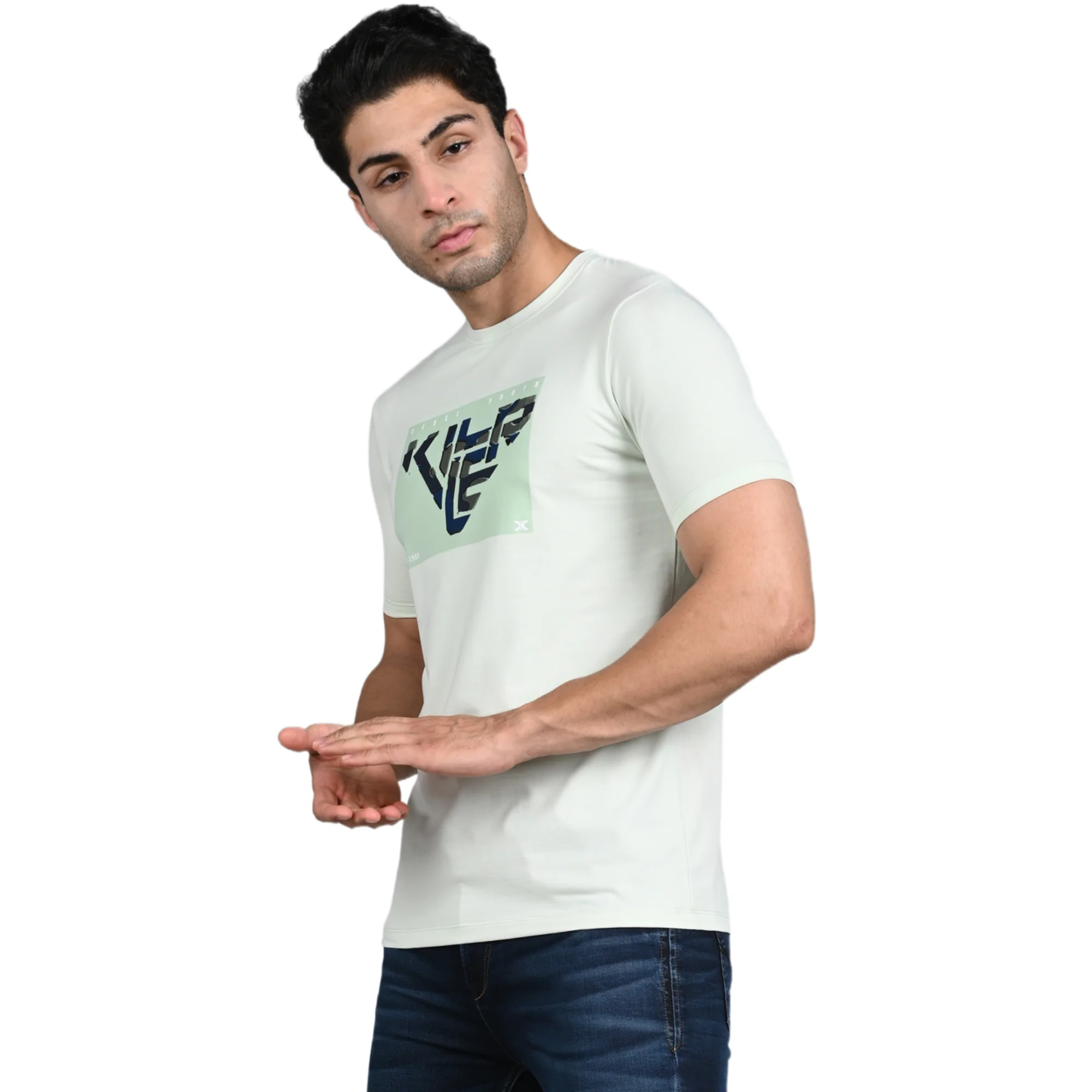 Killer Men Mint Green Printed Slim Fit T-Shirt - Image 6