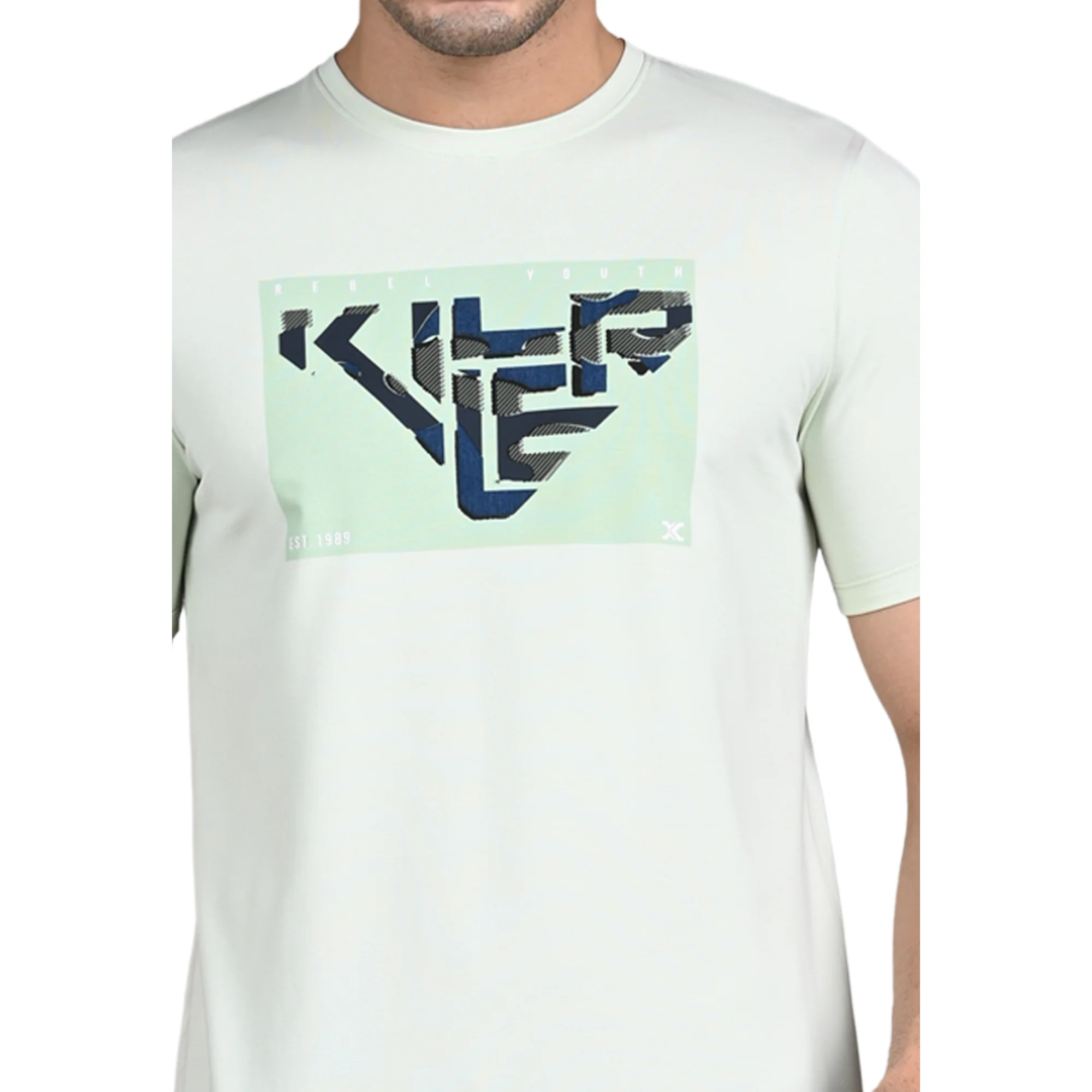 Killer Men Mint Green Printed Slim Fit T-Shirt - Image 8