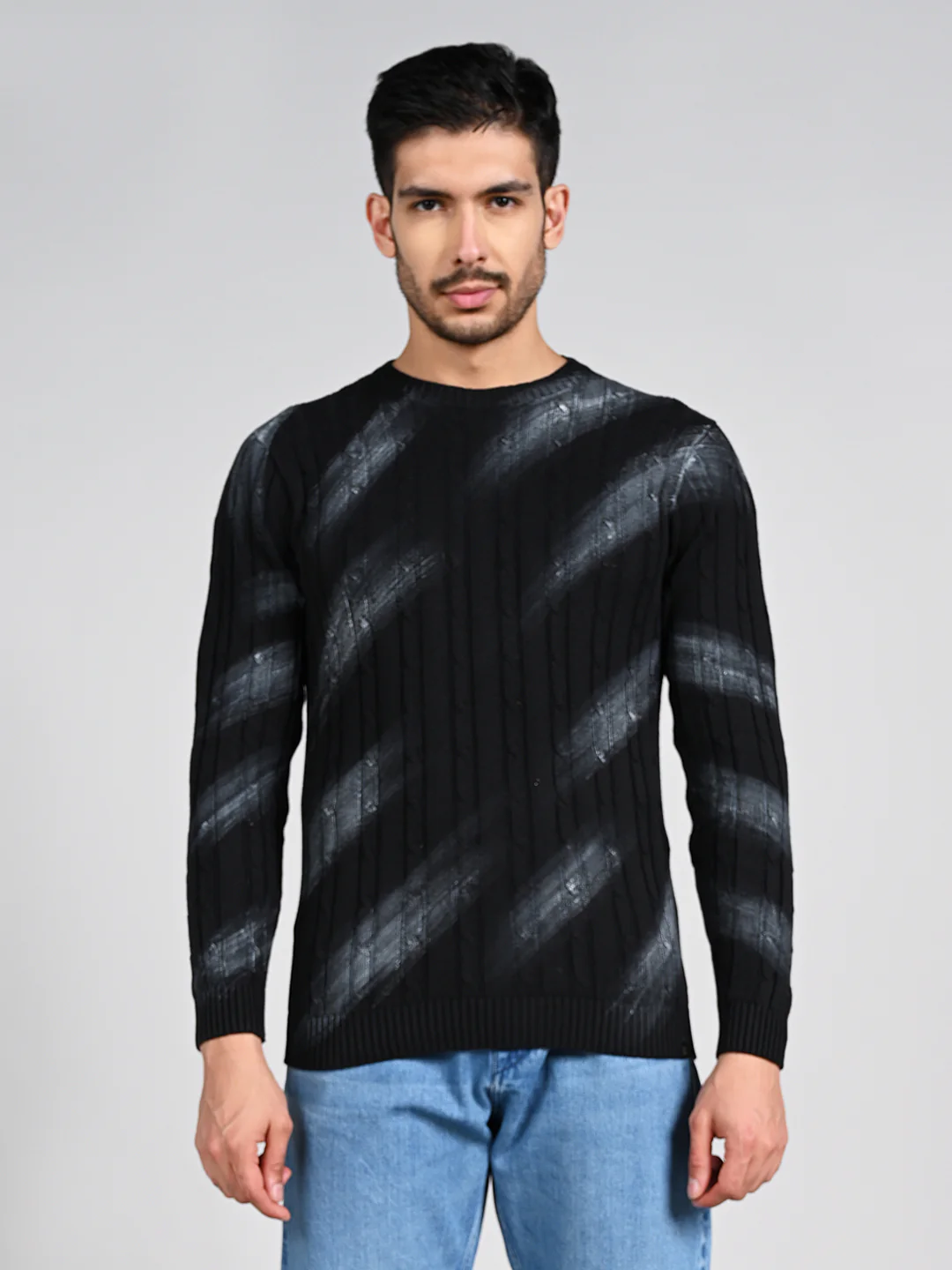 Killer Men Round Neck Balck Printed Sweaters - Image 4