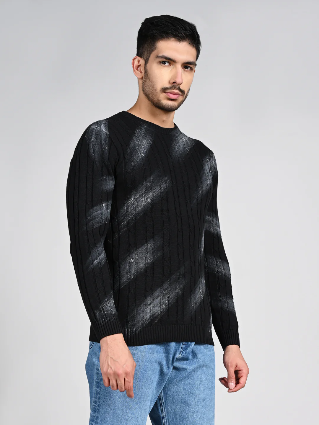 Killer Men Round Neck Balck Printed Sweaters - Image 5