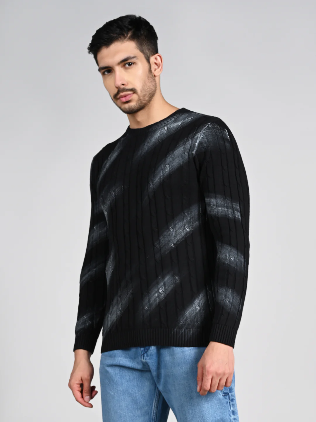 Killer Men Round Neck Balck Printed Sweaters - Image 6