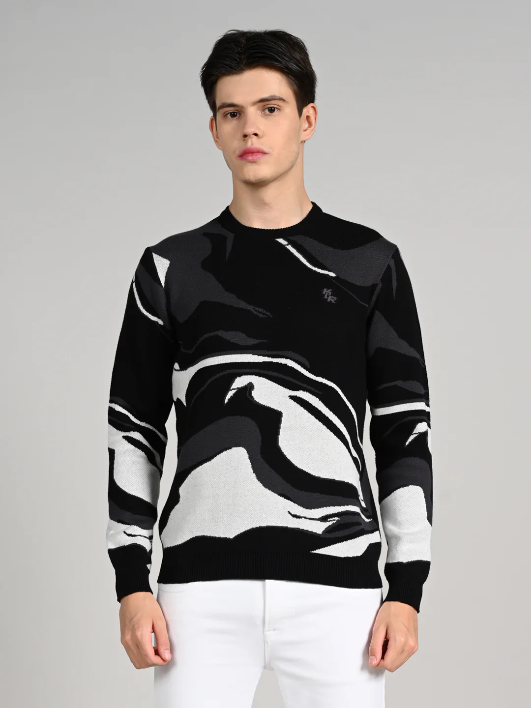 Killer Men Round Neck Balck Sweaters - Image 4