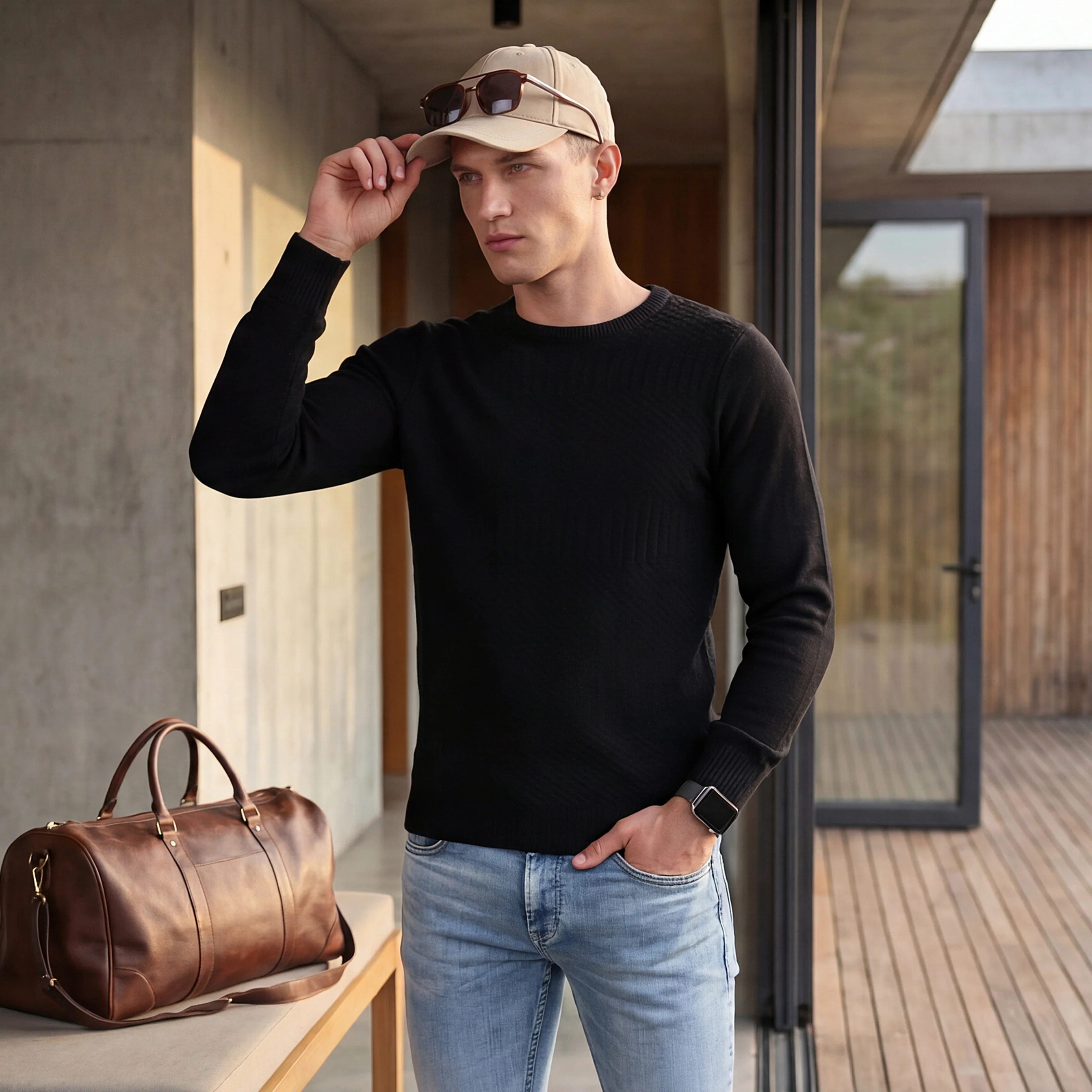 Killer Men Round Neck Balck Sweaters - Image 2
