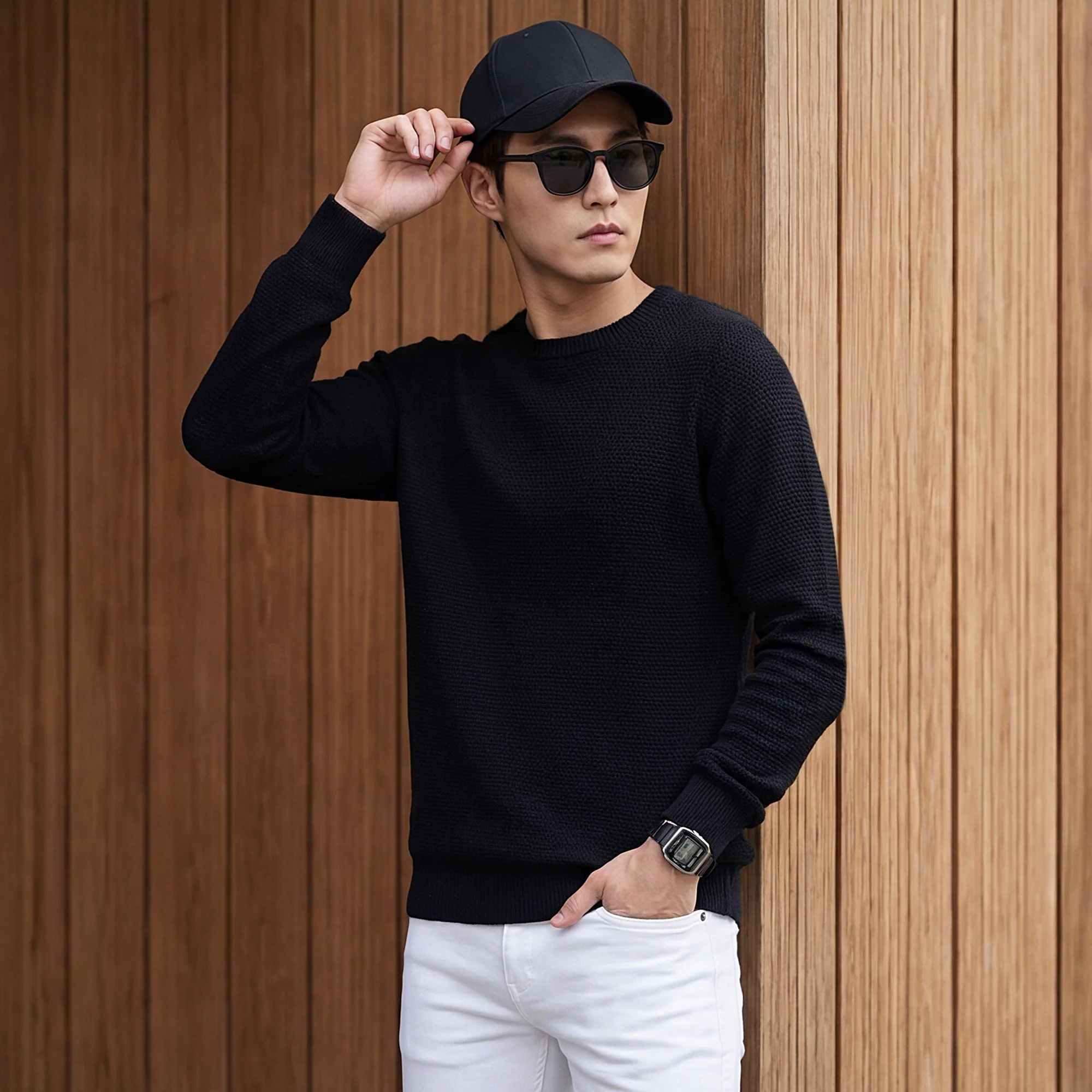 Killer Men Round Neck Balck Sweaters - Image 2