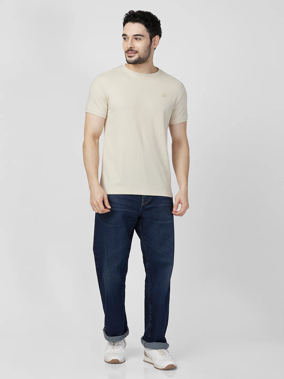 Killer Men Beige Printed Slim Fit T-Shirts - Image 4