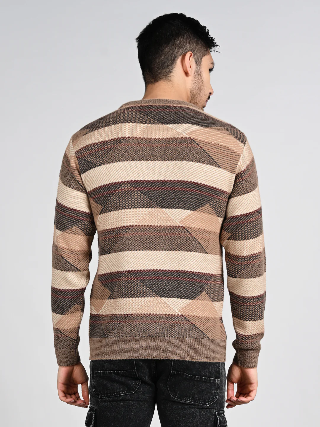 Killer Men Round Neck Brown Sweaters - Image 7