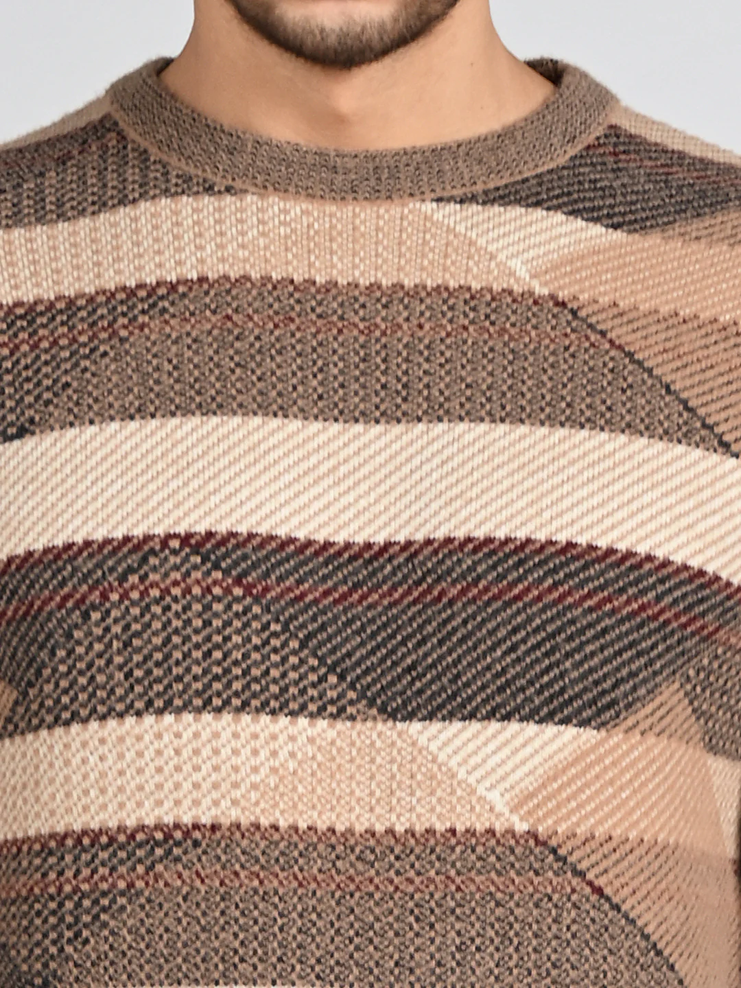 Killer Men Round Neck Brown Sweaters - Image 8