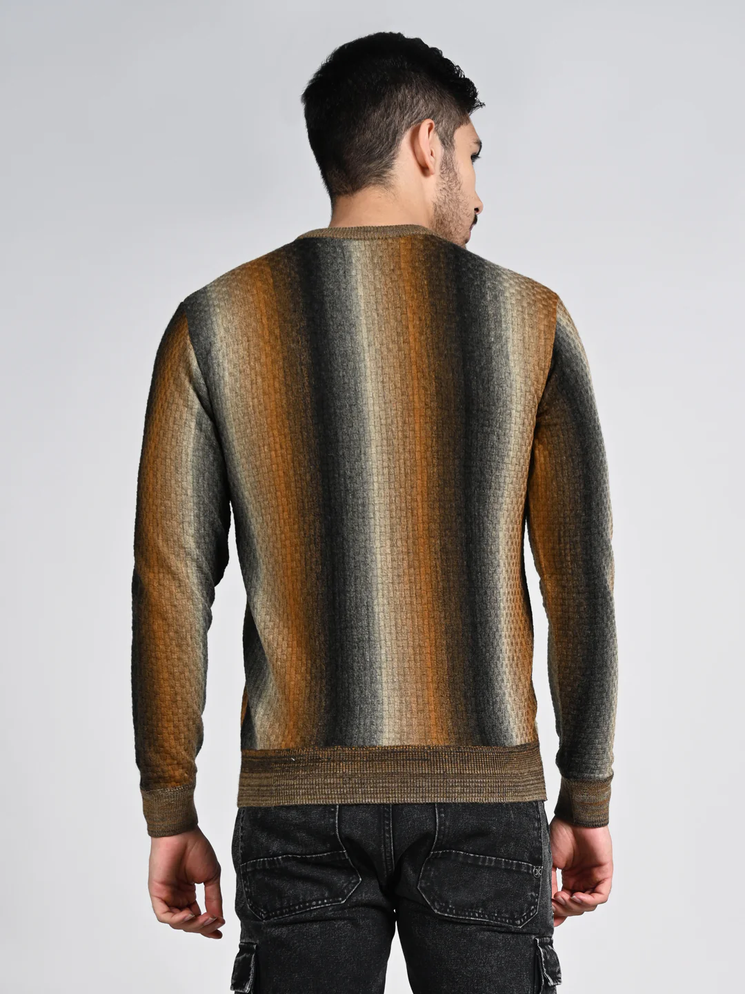 Killer Men Round Neck Brown Sweaters - Image 7